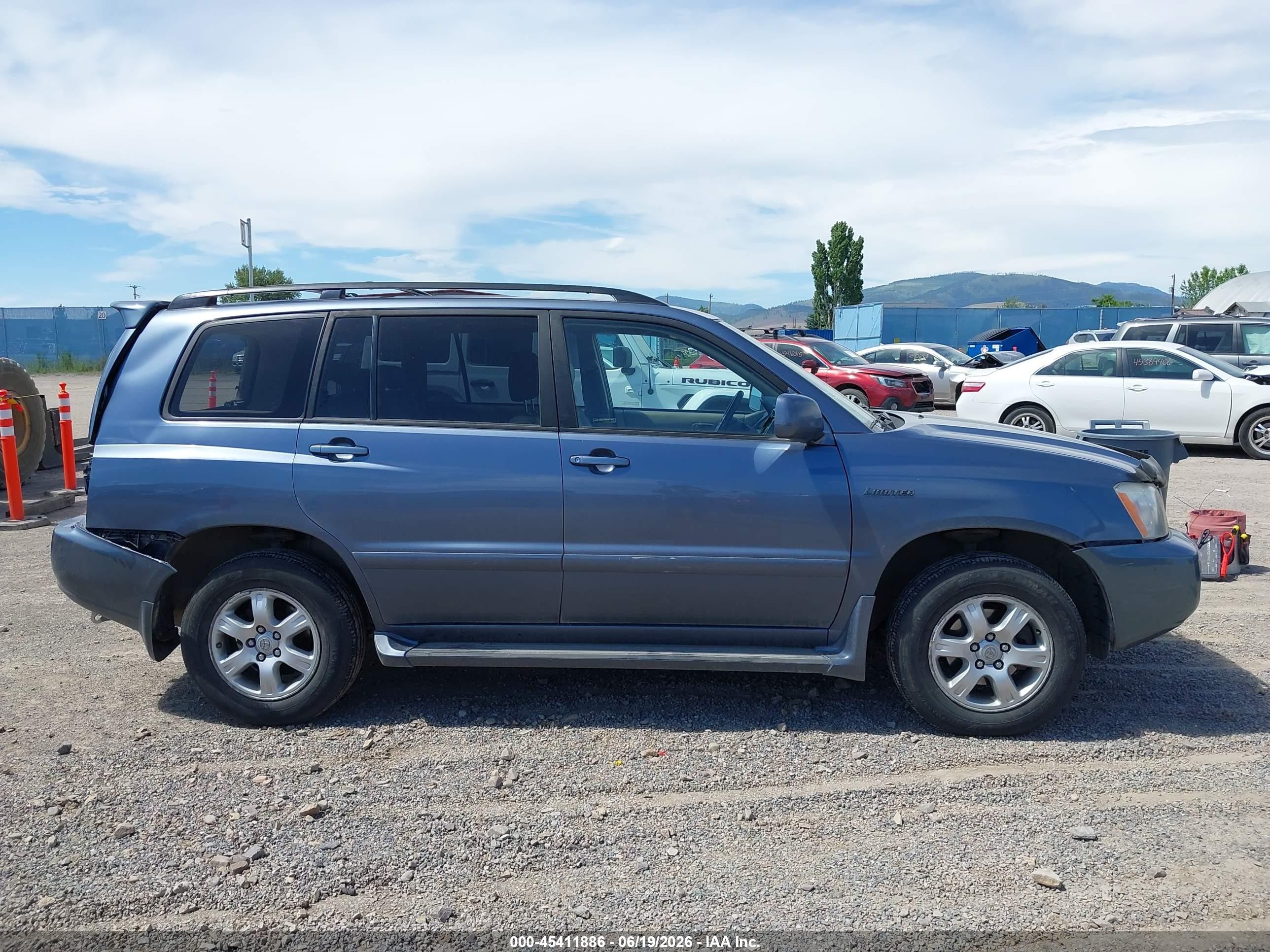2002 Toyota Highlander Limited V6 Blue vin: JTEHF21AX20096044