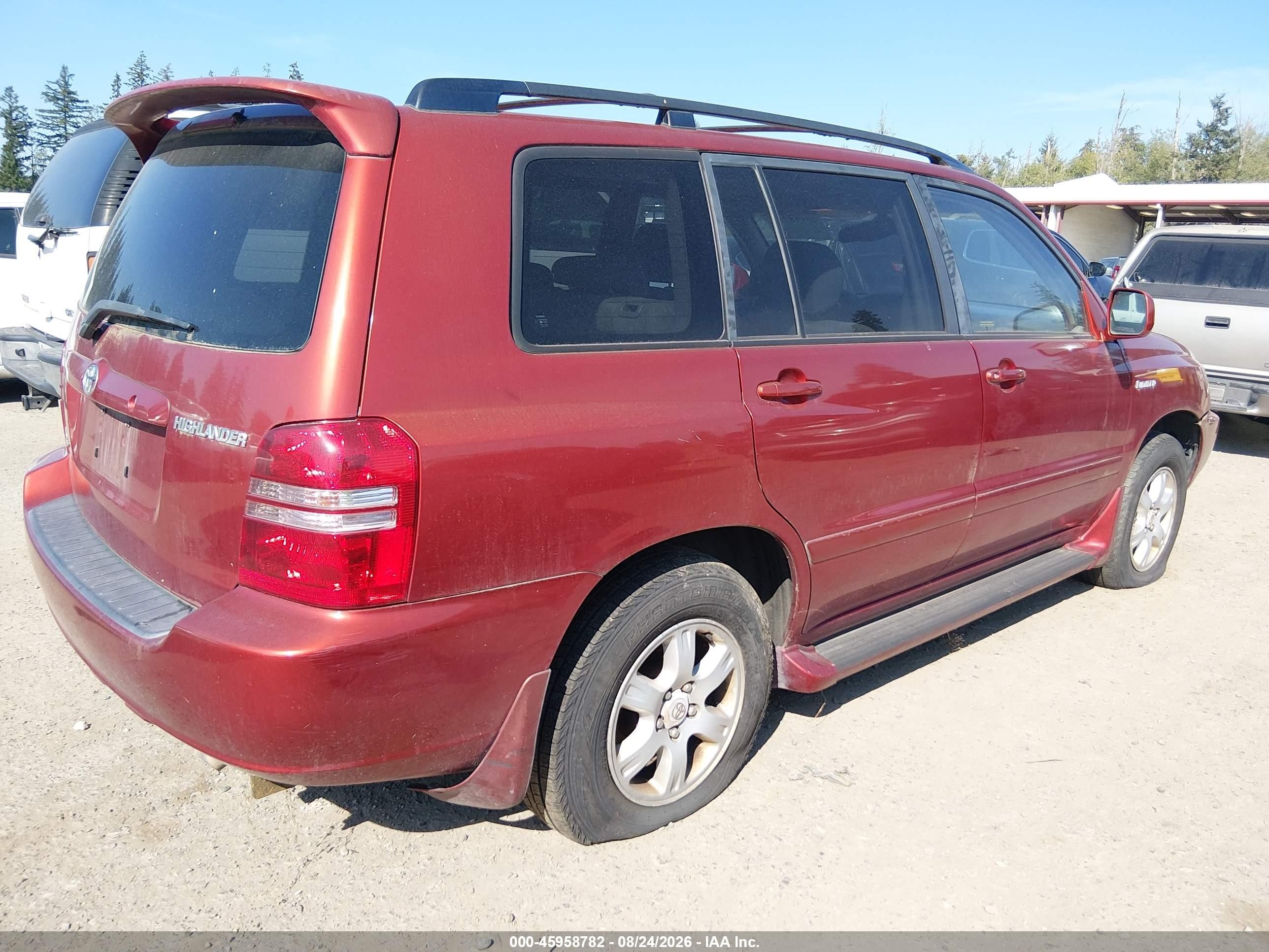 2003 Toyota Highlander Limited V6 Red vin: JTEHF21AX30140237
