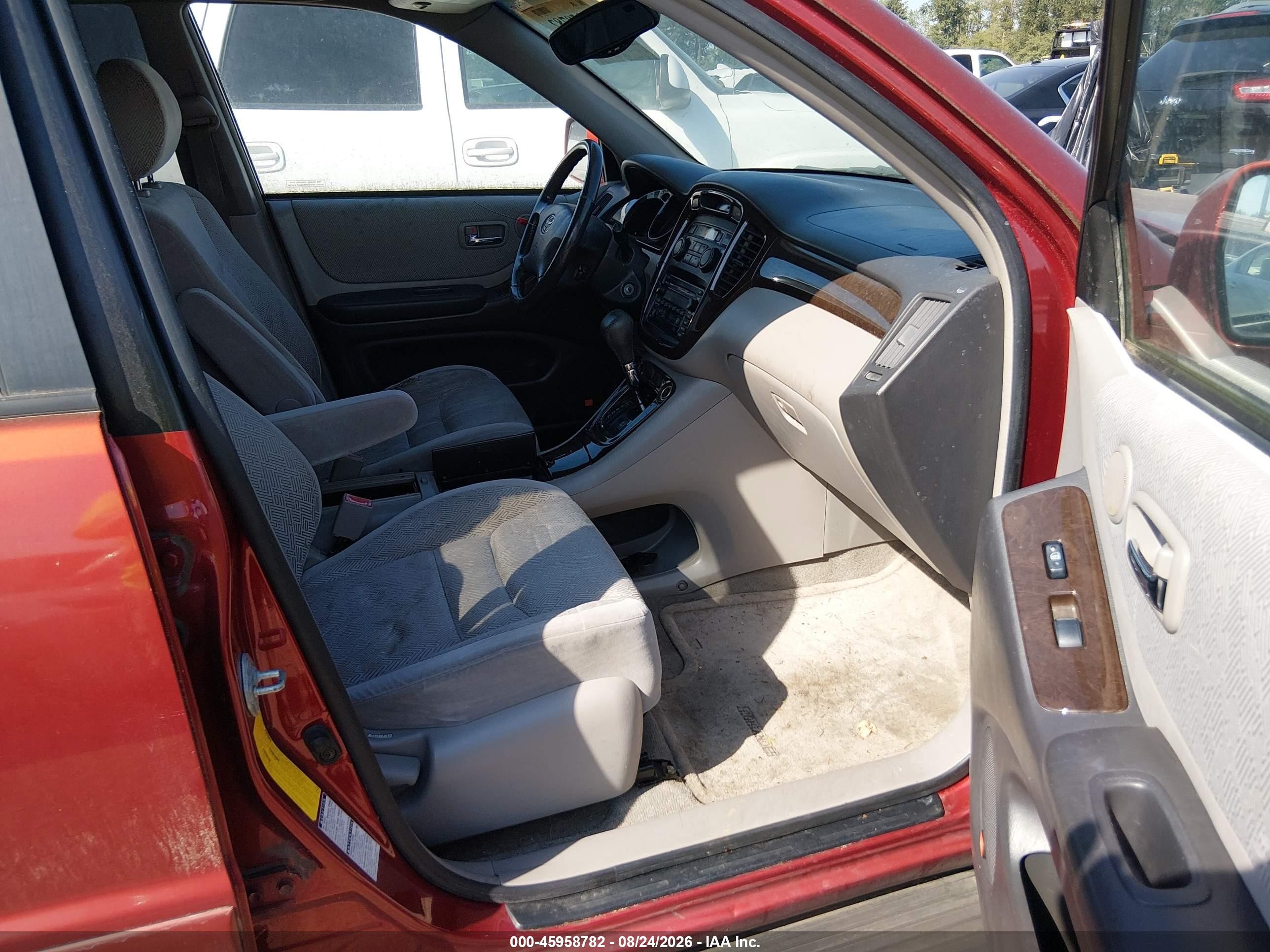 2003 Toyota Highlander Limited V6 Red vin: JTEHF21AX30140237