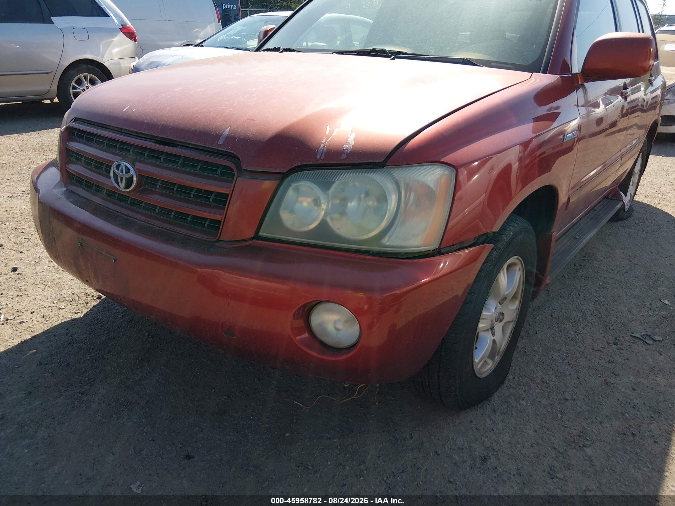 2003 Toyota Highlander Limited V6 Red vin: JTEHF21AX30140237