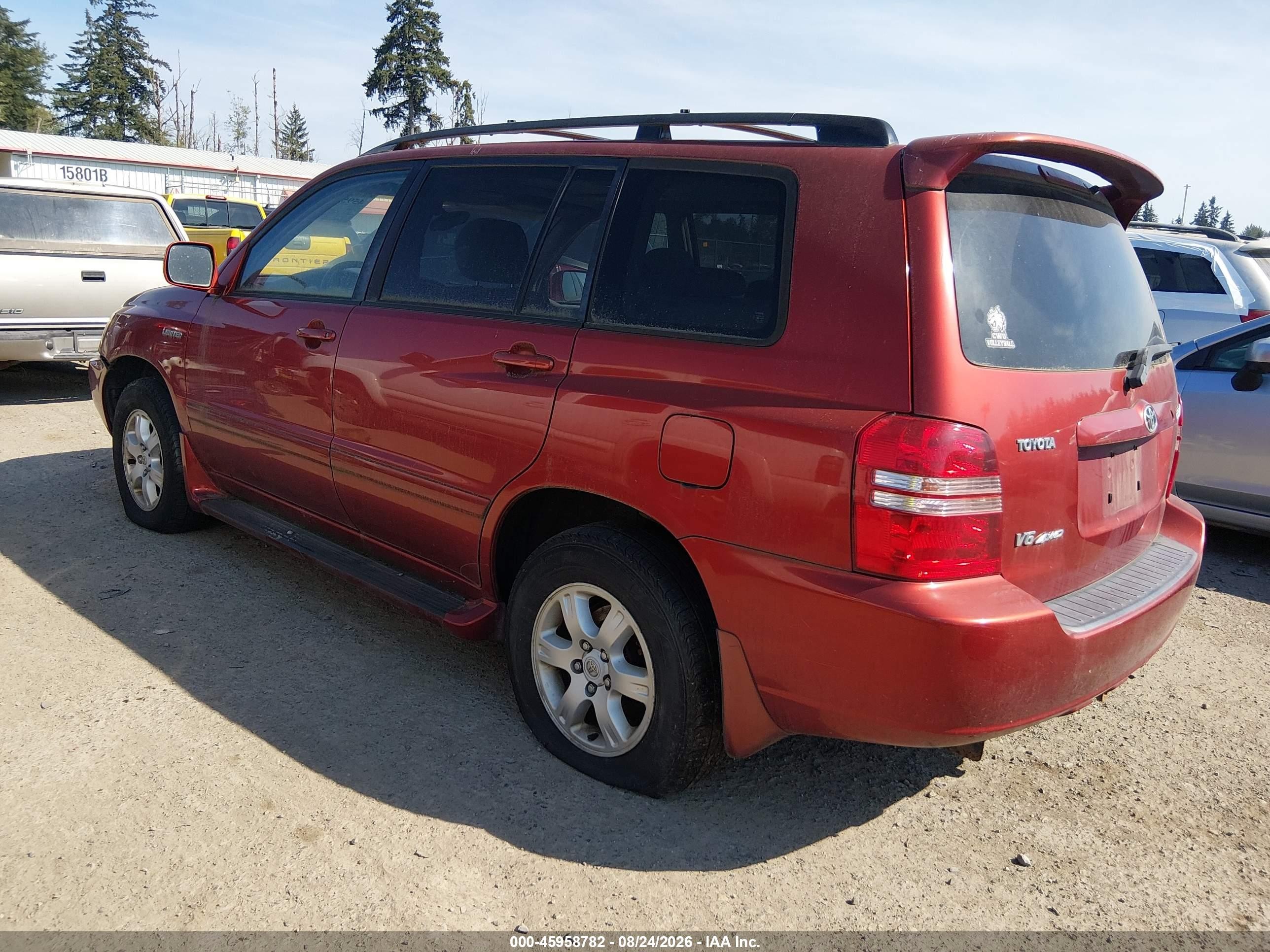 2003 Toyota Highlander Limited V6 Red vin: JTEHF21AX30140237
