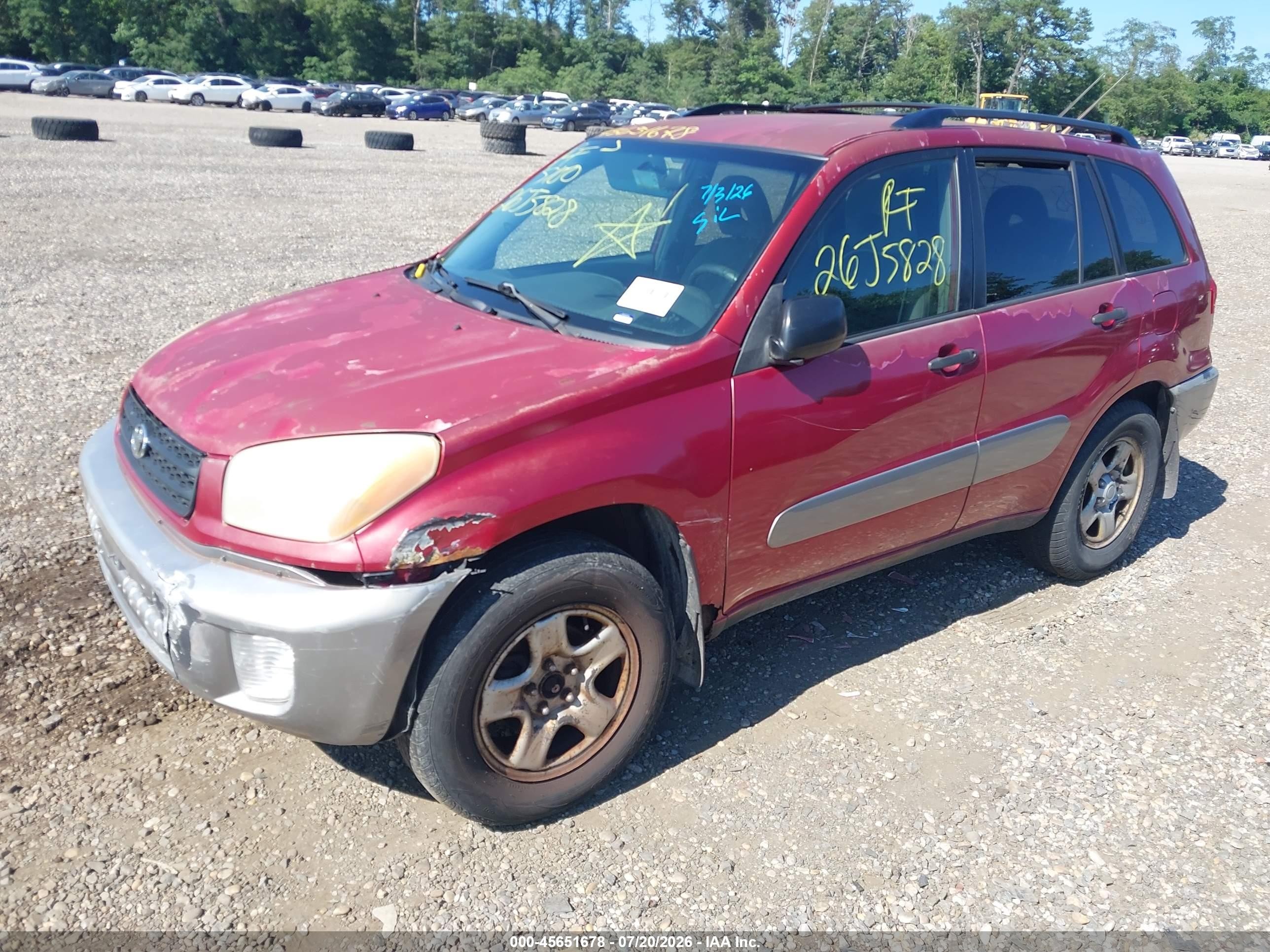 2003 Toyota Rav4 Red vin: JTEHH20V330194445
