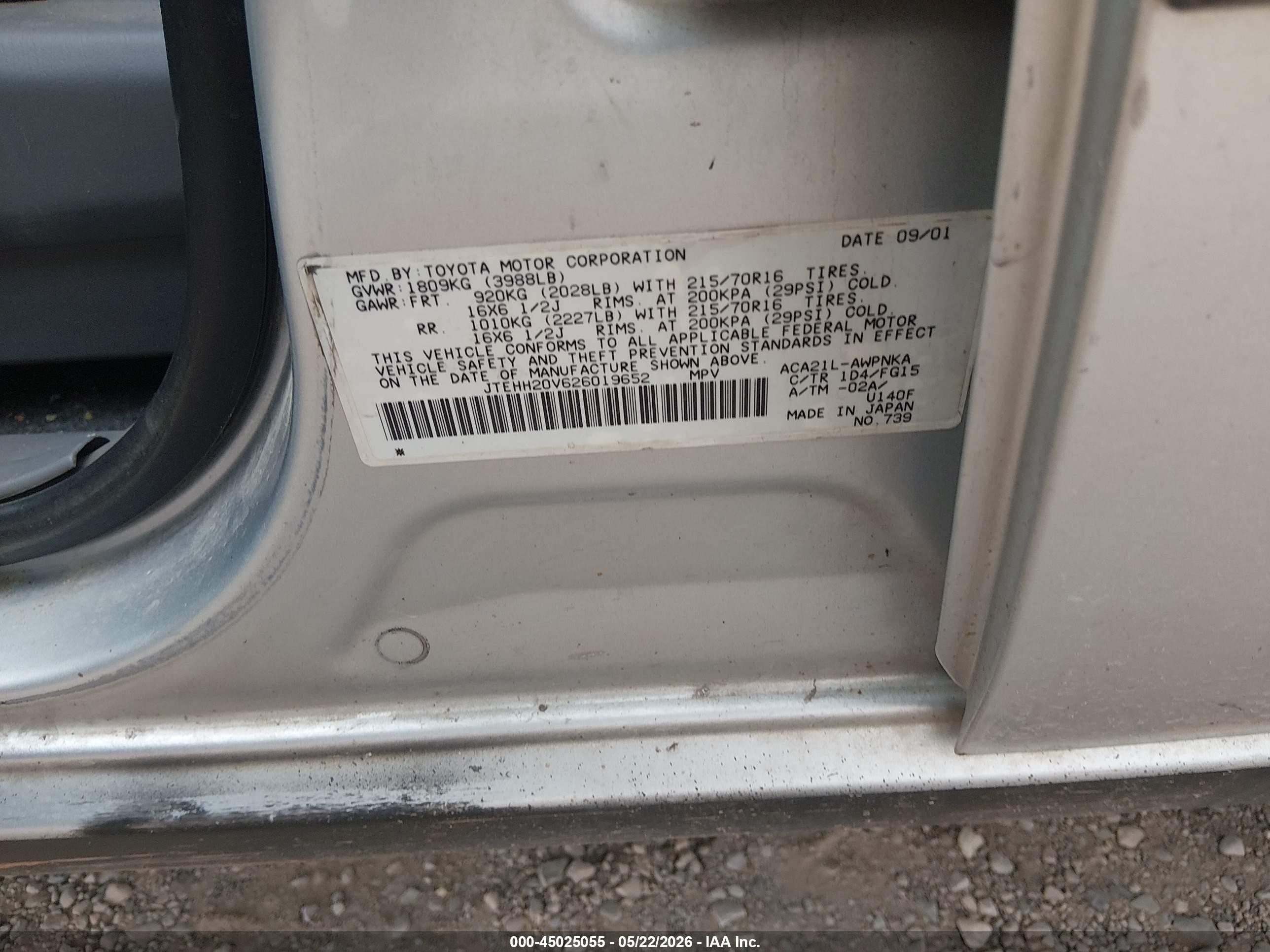 2002 Toyota Rav4   Silver vin: JTEHH20V626019652