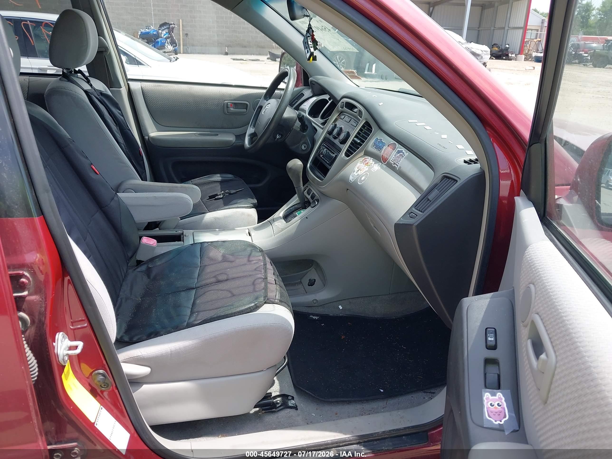 2007 Toyota Highlander V6 (2 Rows) (a5) Maroon vin: JTEHP21A770207606