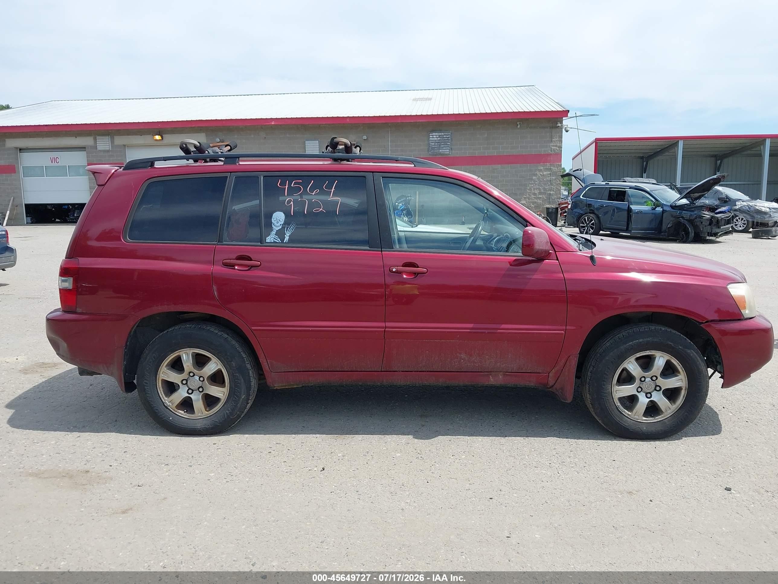 2007 Toyota Highlander V6 (2 Rows) (a5) Maroon vin: JTEHP21A770207606