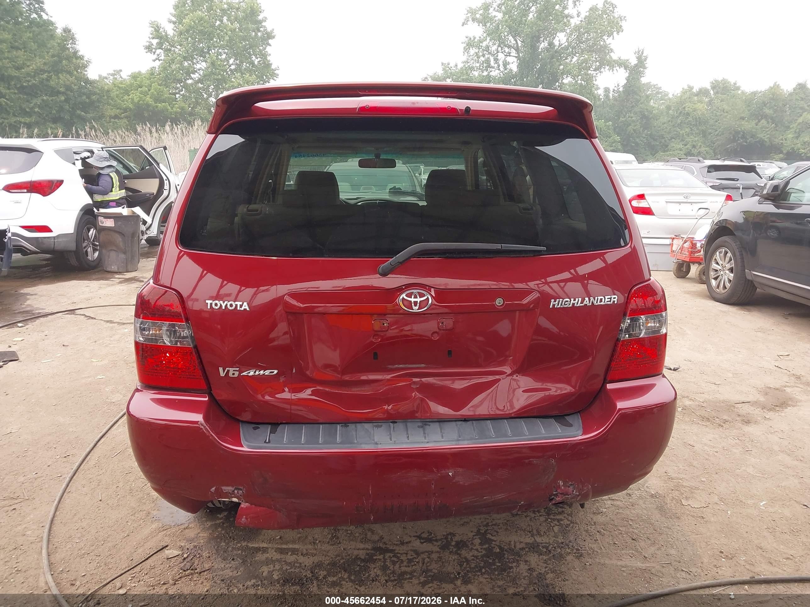 2007 Toyota Highlander V6 (2 Rows) (a5) Red vin: JTEHP21A770216712