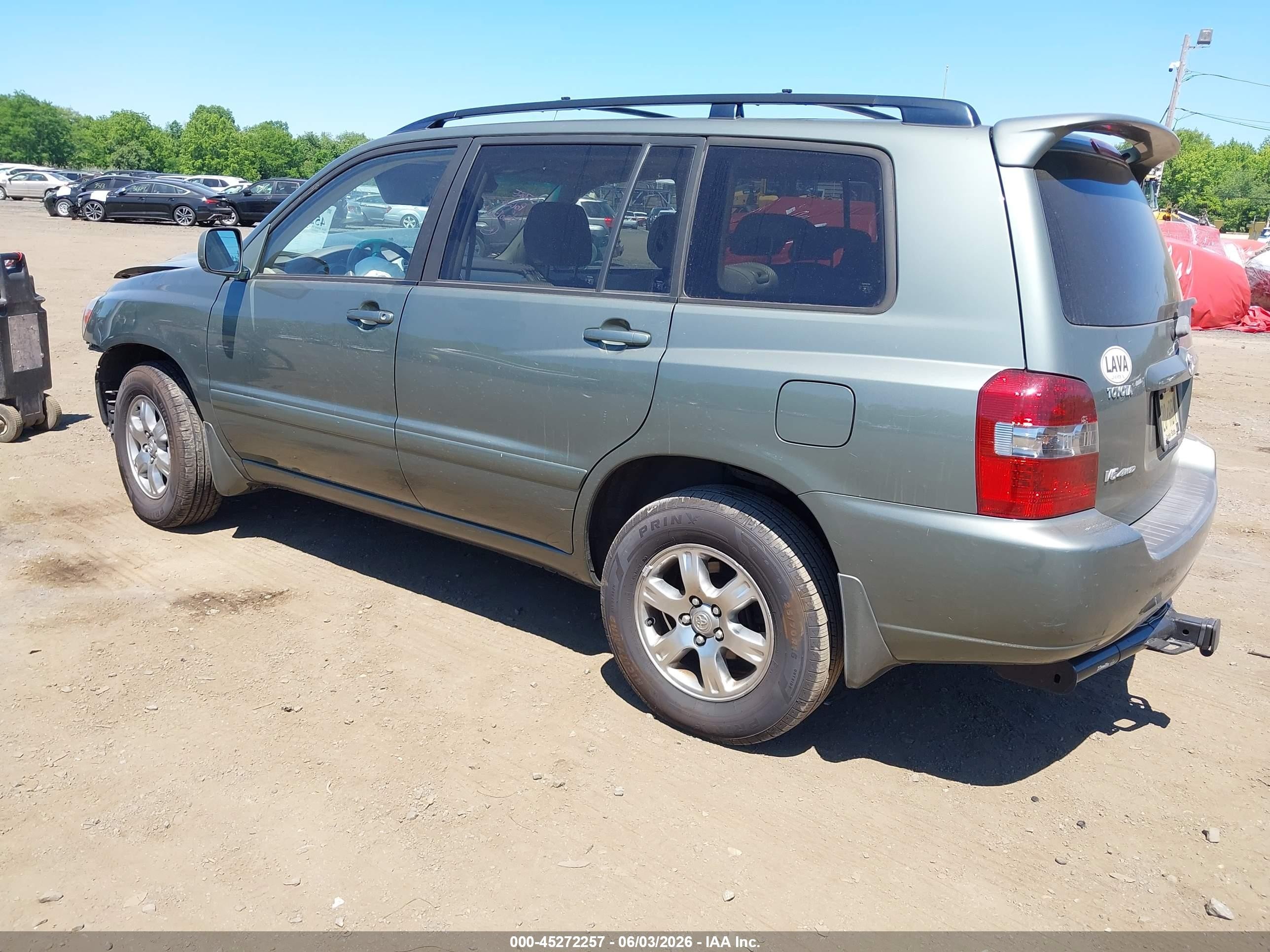 2007 Toyota Highlander V6 Green vin: JTEHP21AX70216901