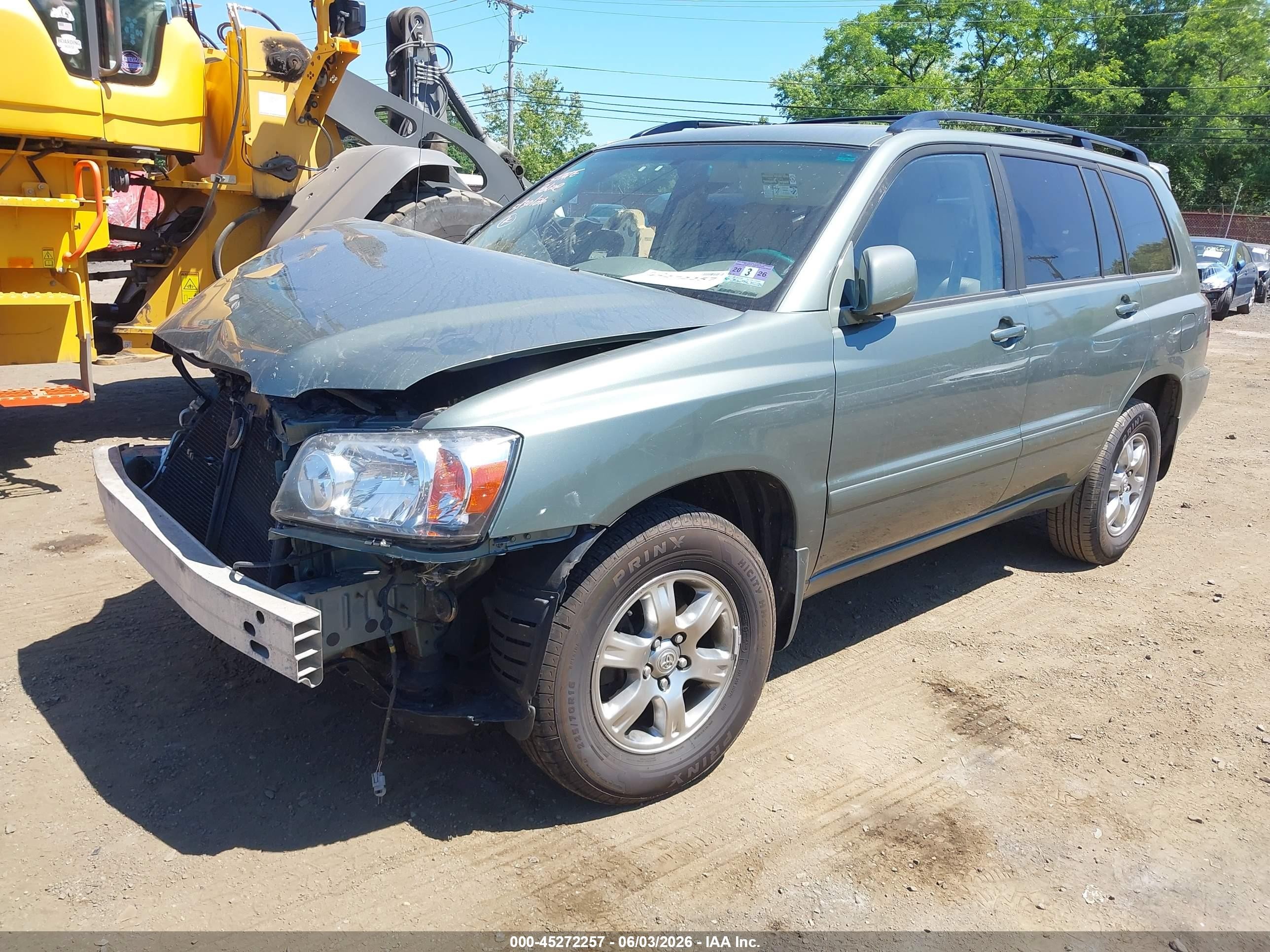 2007 Toyota Highlander V6 Green vin: JTEHP21AX70216901