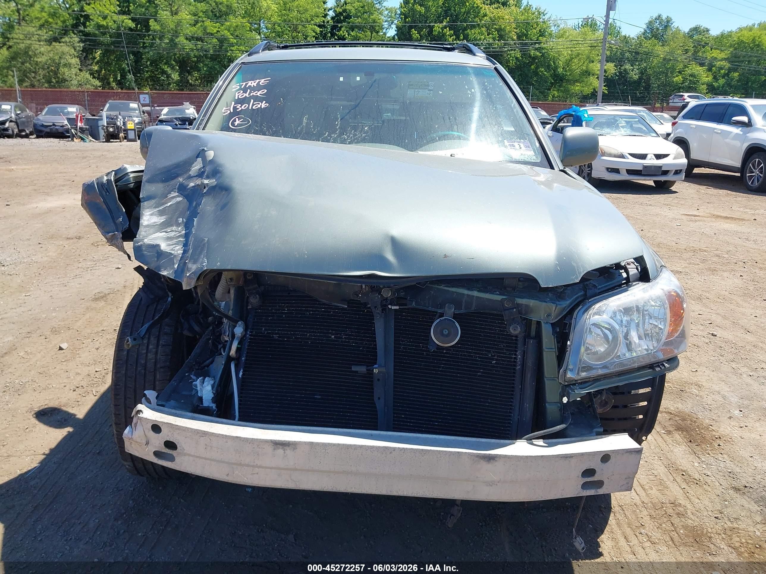 2007 Toyota Highlander V6 Green vin: JTEHP21AX70216901