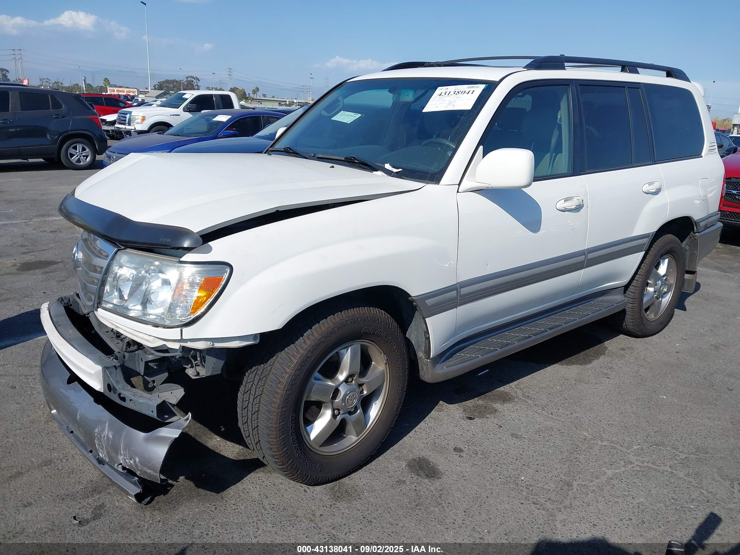 2006 Toyota Land Cruiser V8 White vin: JTEHT05J262100072
