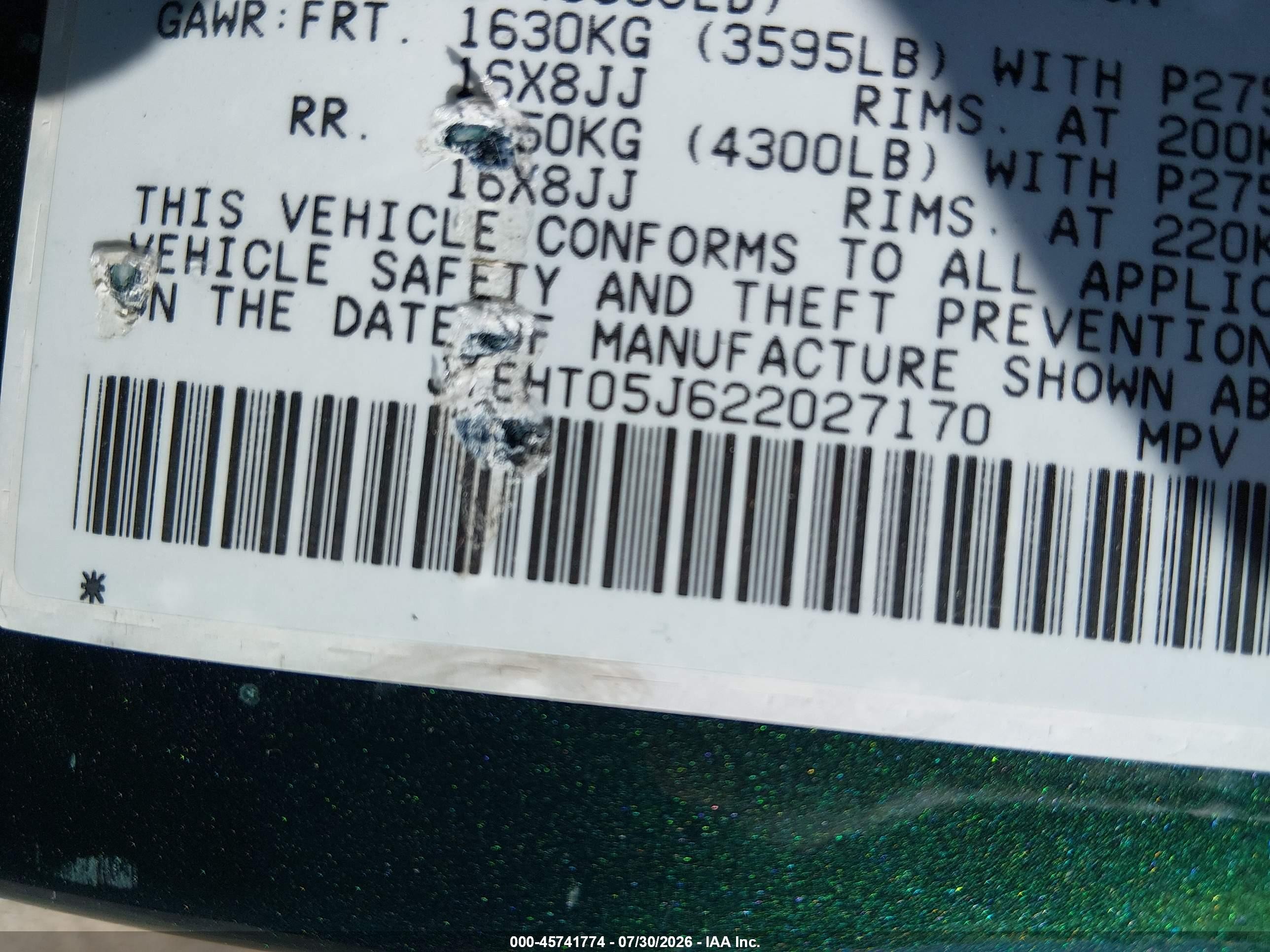 2002 Toyota Land Cruiser   Green vin: JTEHT05J622027170