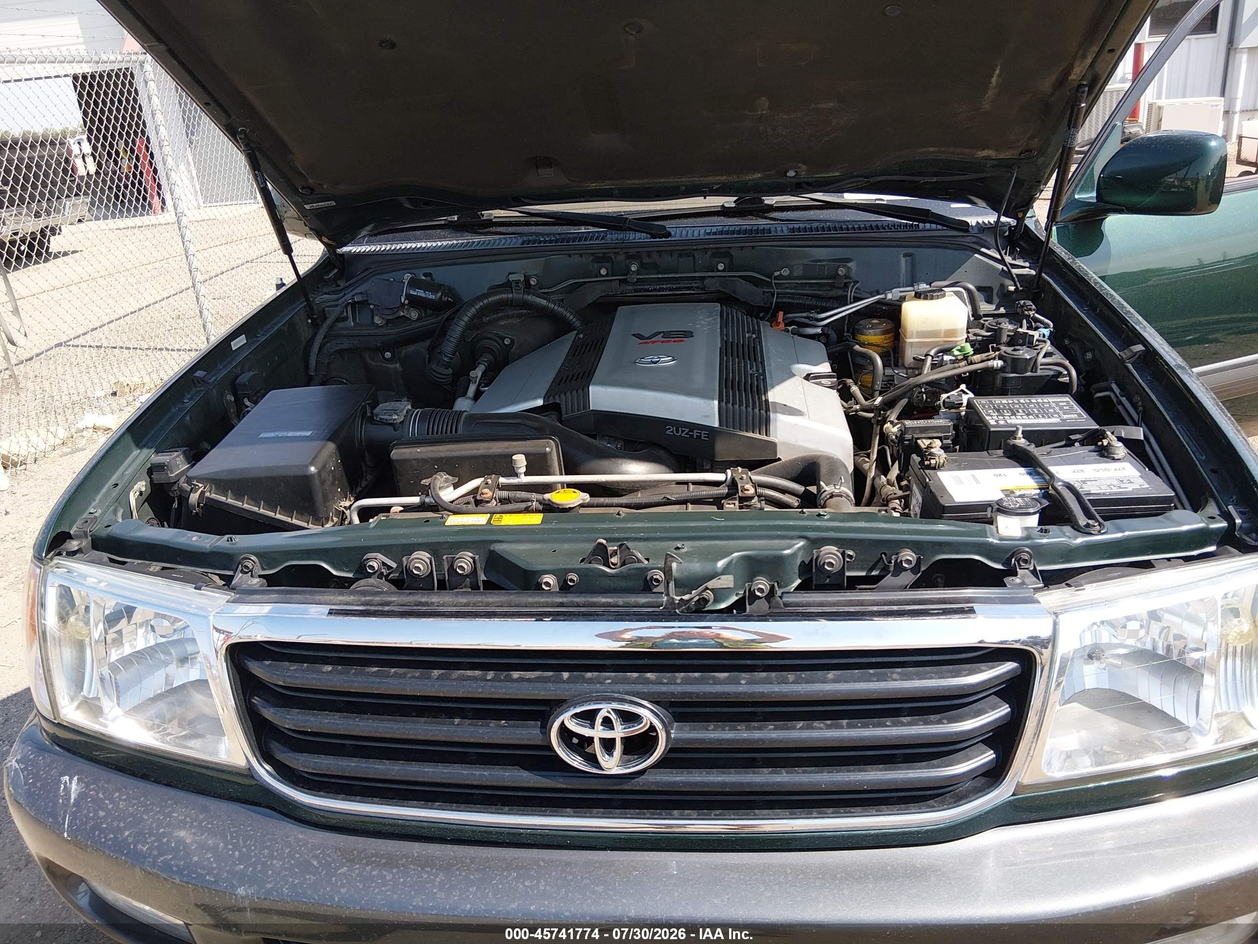 2002 Toyota Land Cruiser   Green vin: JTEHT05J622027170