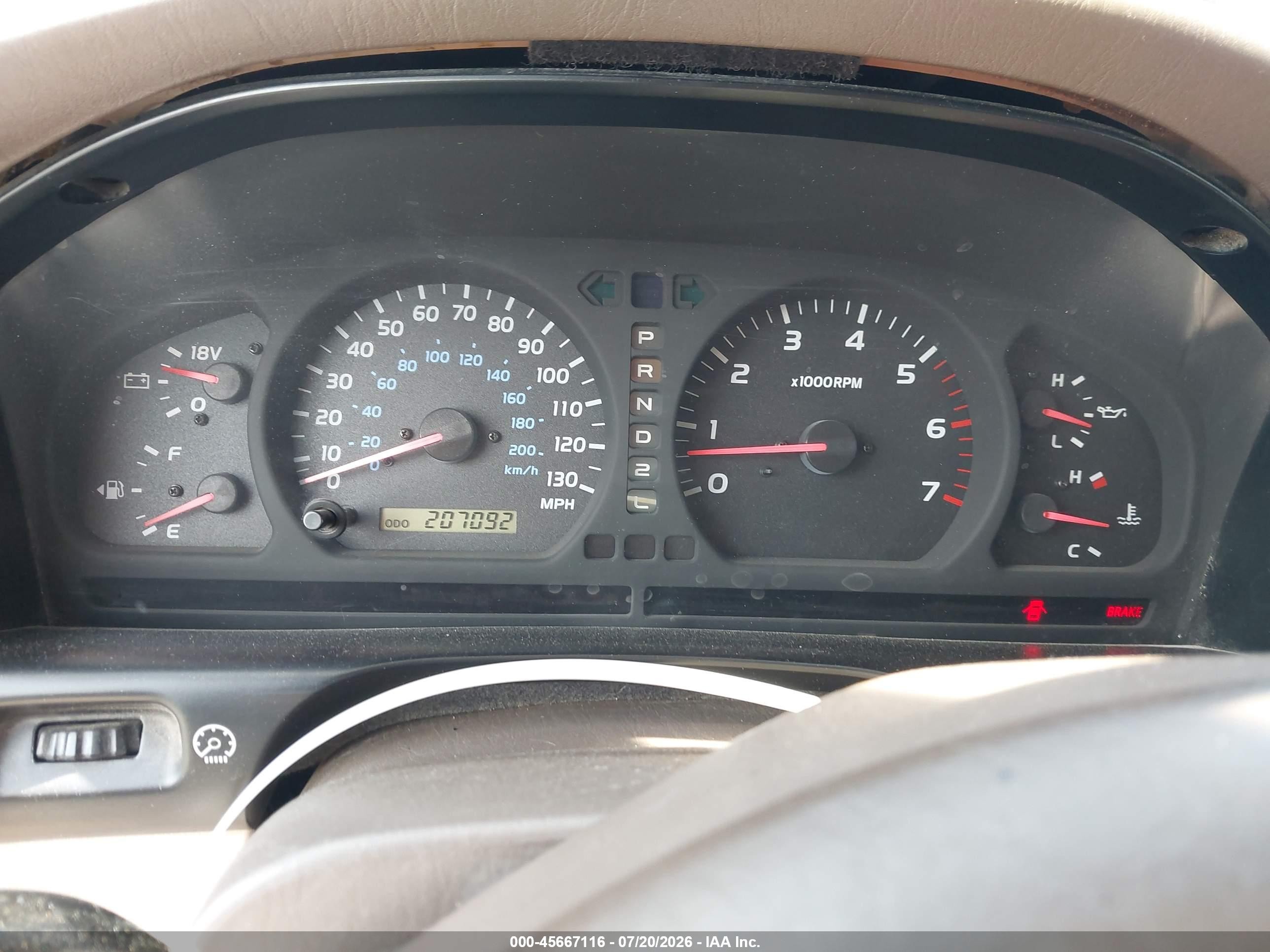 2001 Toyota Land Cruiser   Beige vin: JTEHT05J712003703