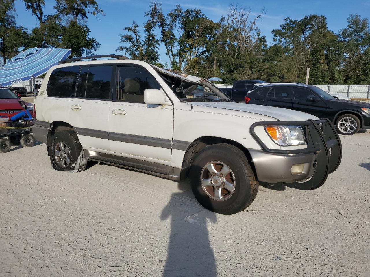 2002 Toyota Land Cruiser White vin: JTEHT05J822020835
