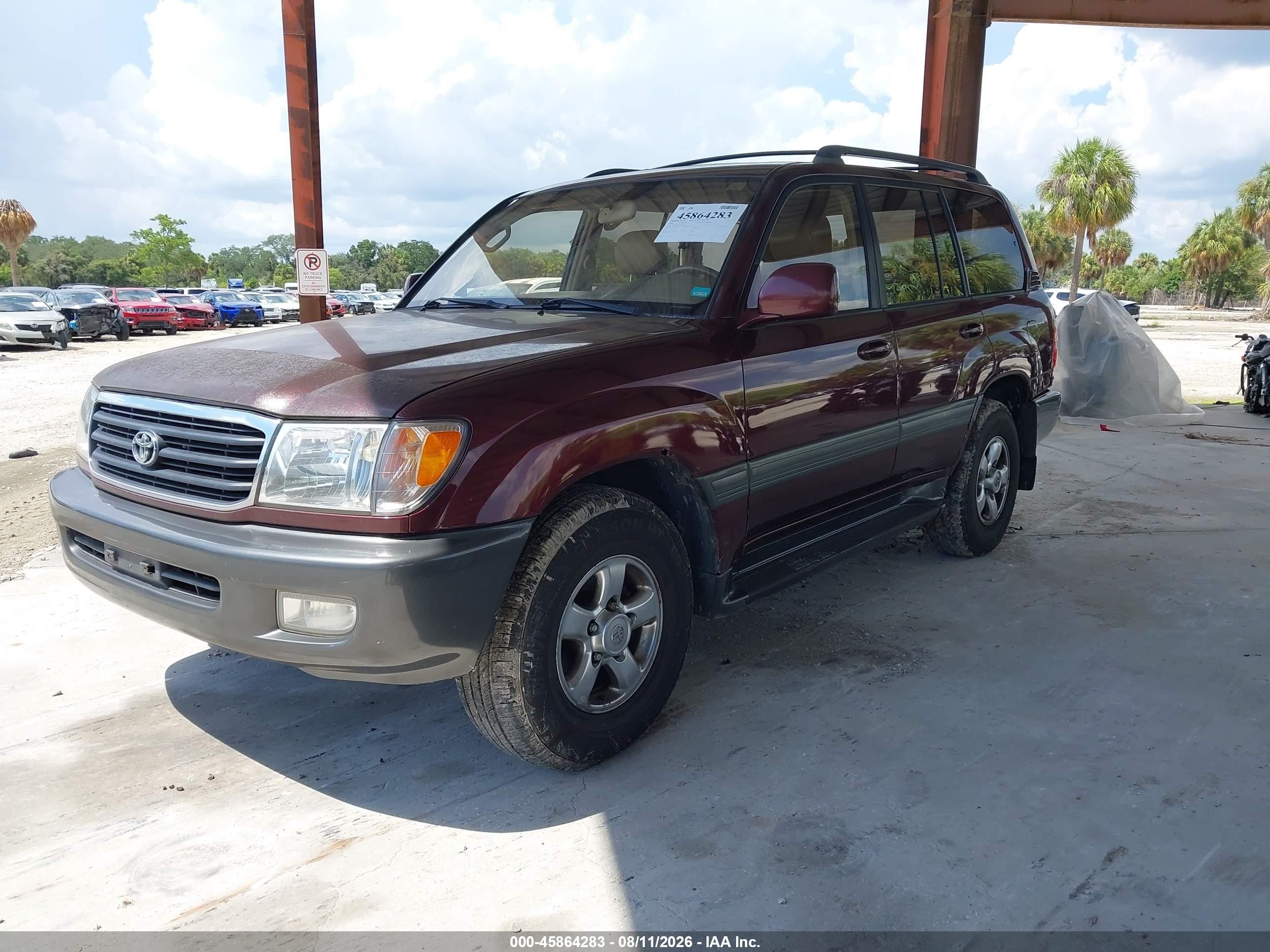 2002 Toyota Land Cruiser   Burgundy vin: JTEHT05J822028062
