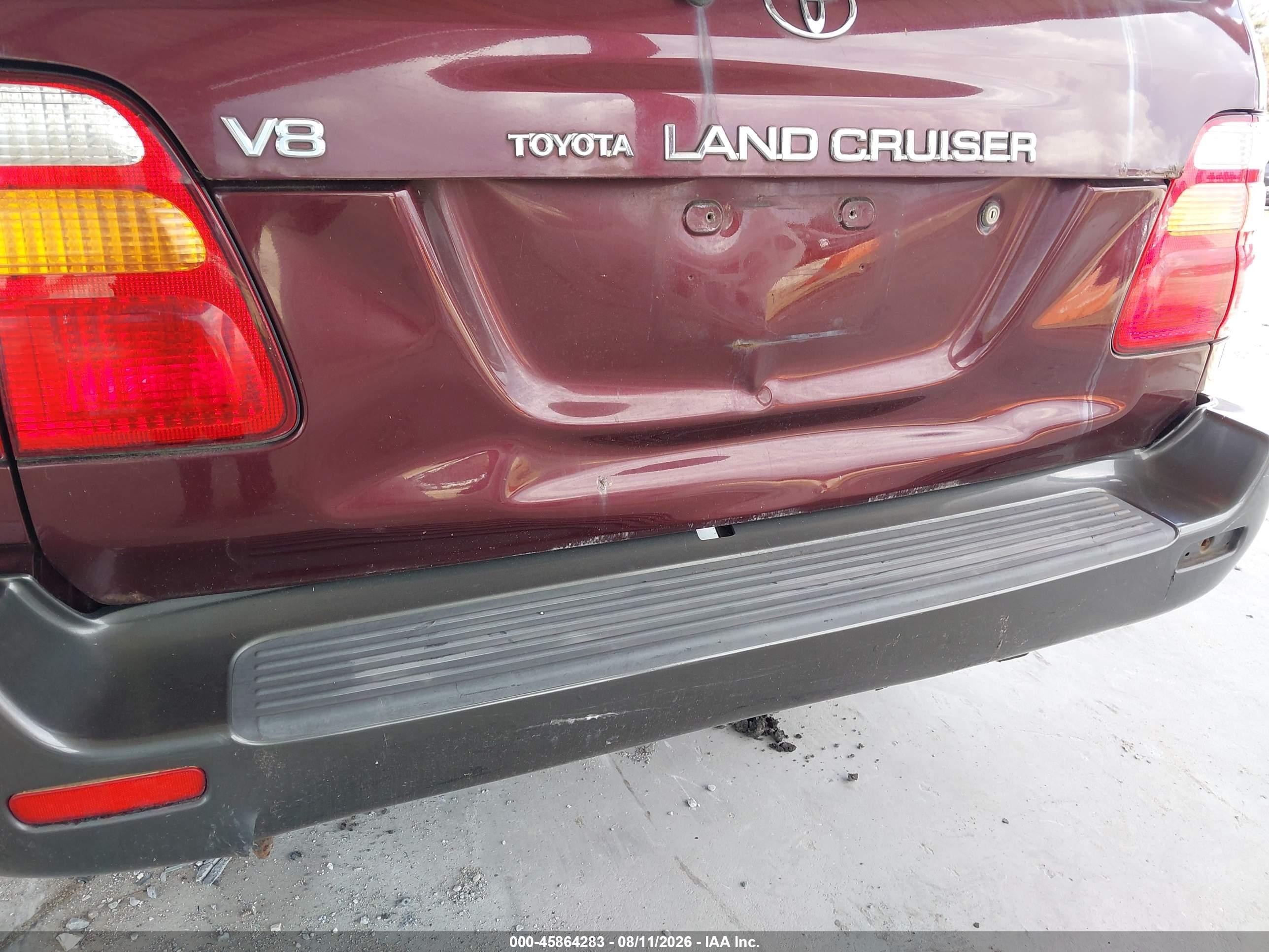 2002 Toyota Land Cruiser   Burgundy vin: JTEHT05J822028062