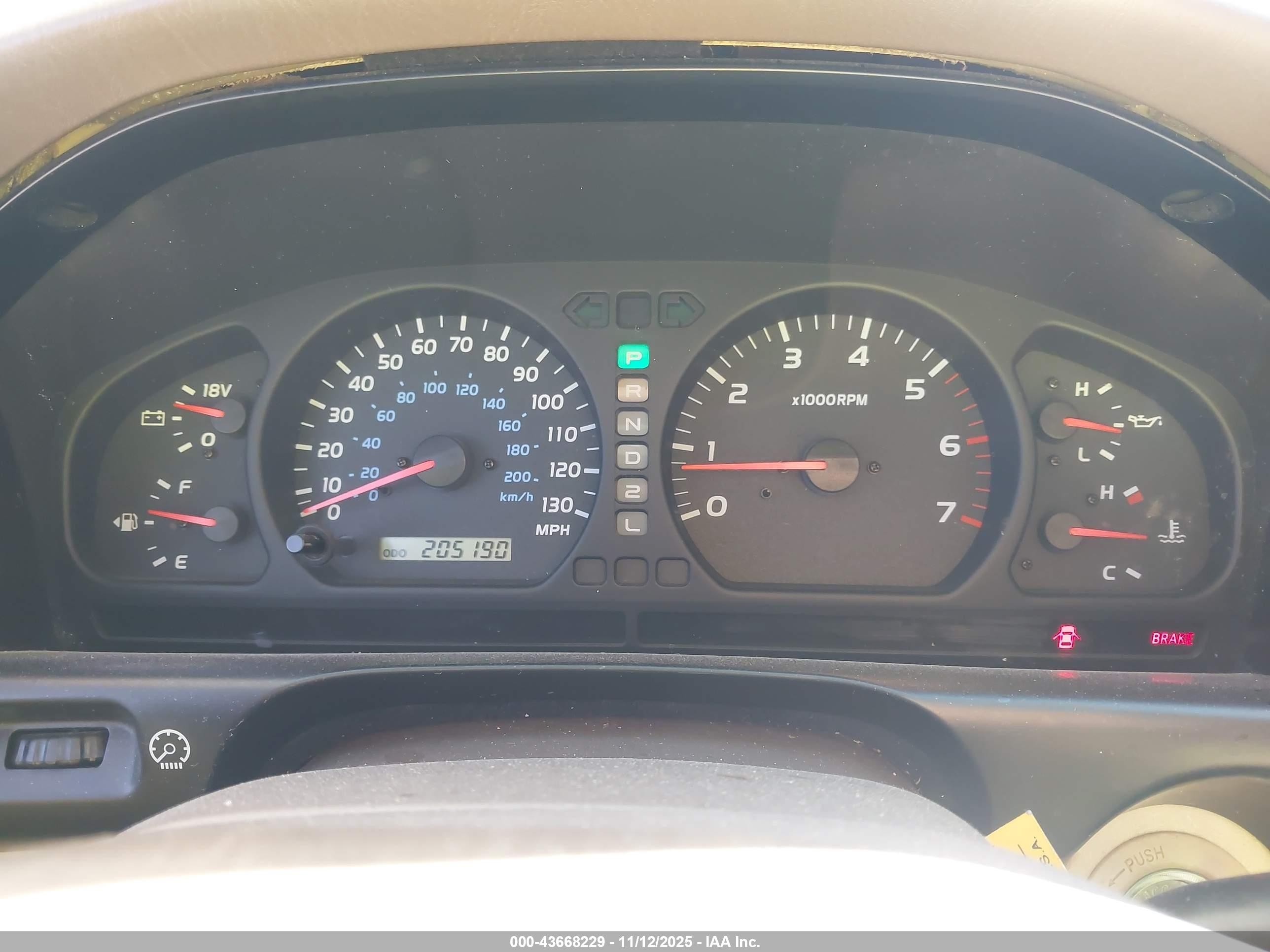 2001 Toyota Land Cruiser   Tan vin: JTEHT05J912009681