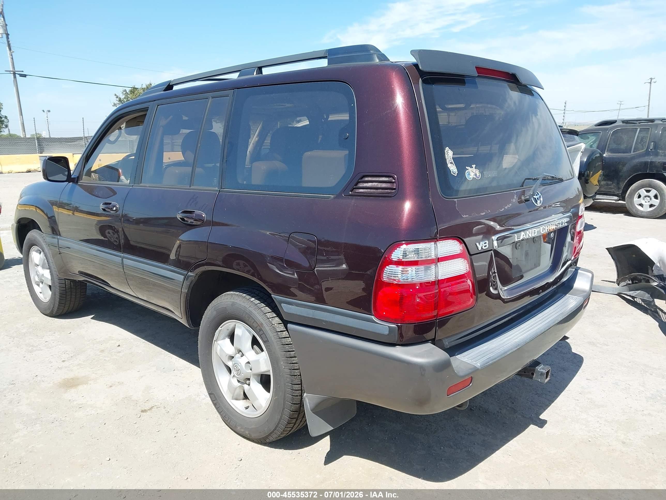 2003 Toyota Land Cruiser   Темно-бордовый vin: JTEHT05JX32040005
