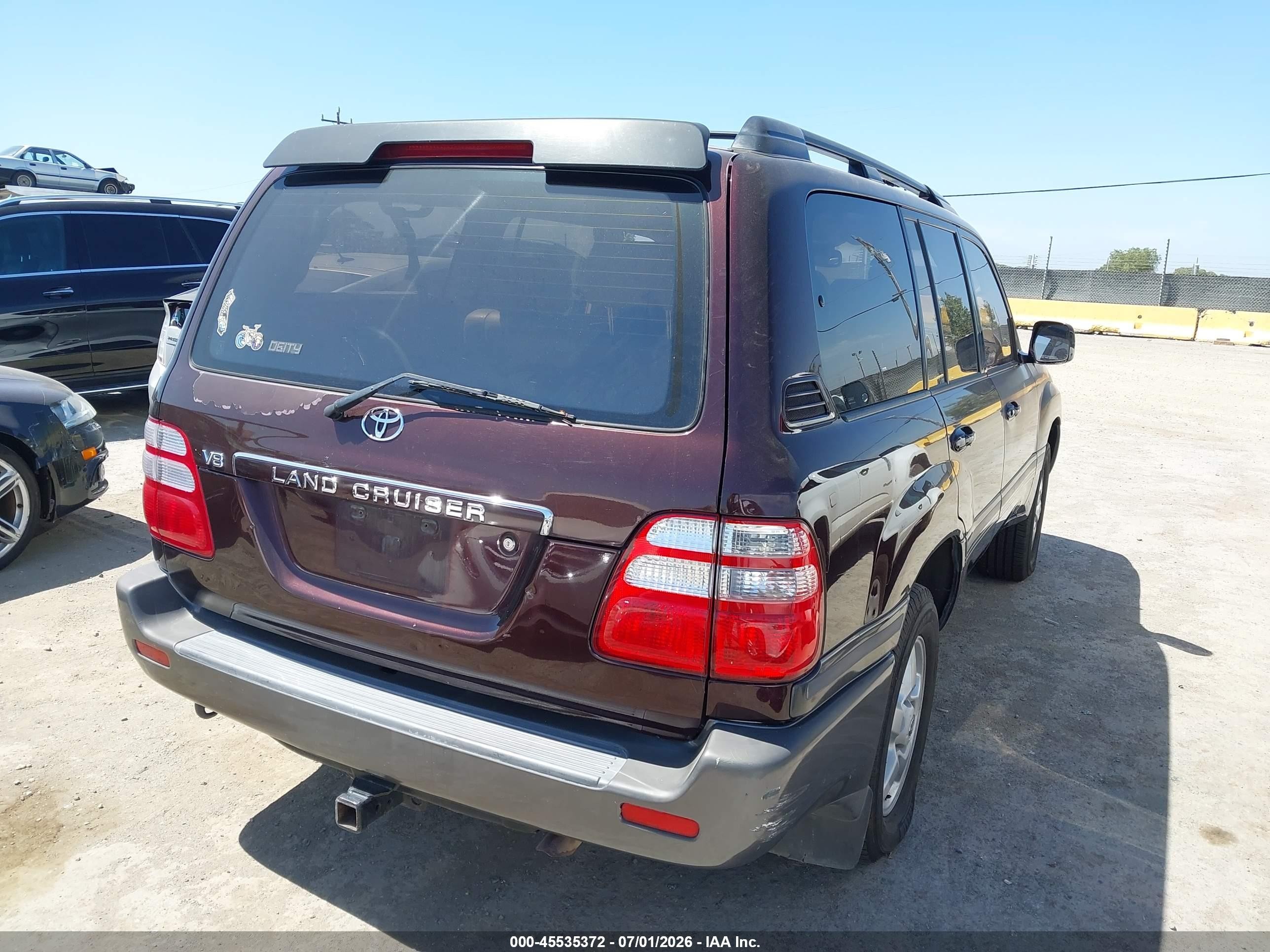 2003 Toyota Land Cruiser   Темно-бордовый vin: JTEHT05JX32040005