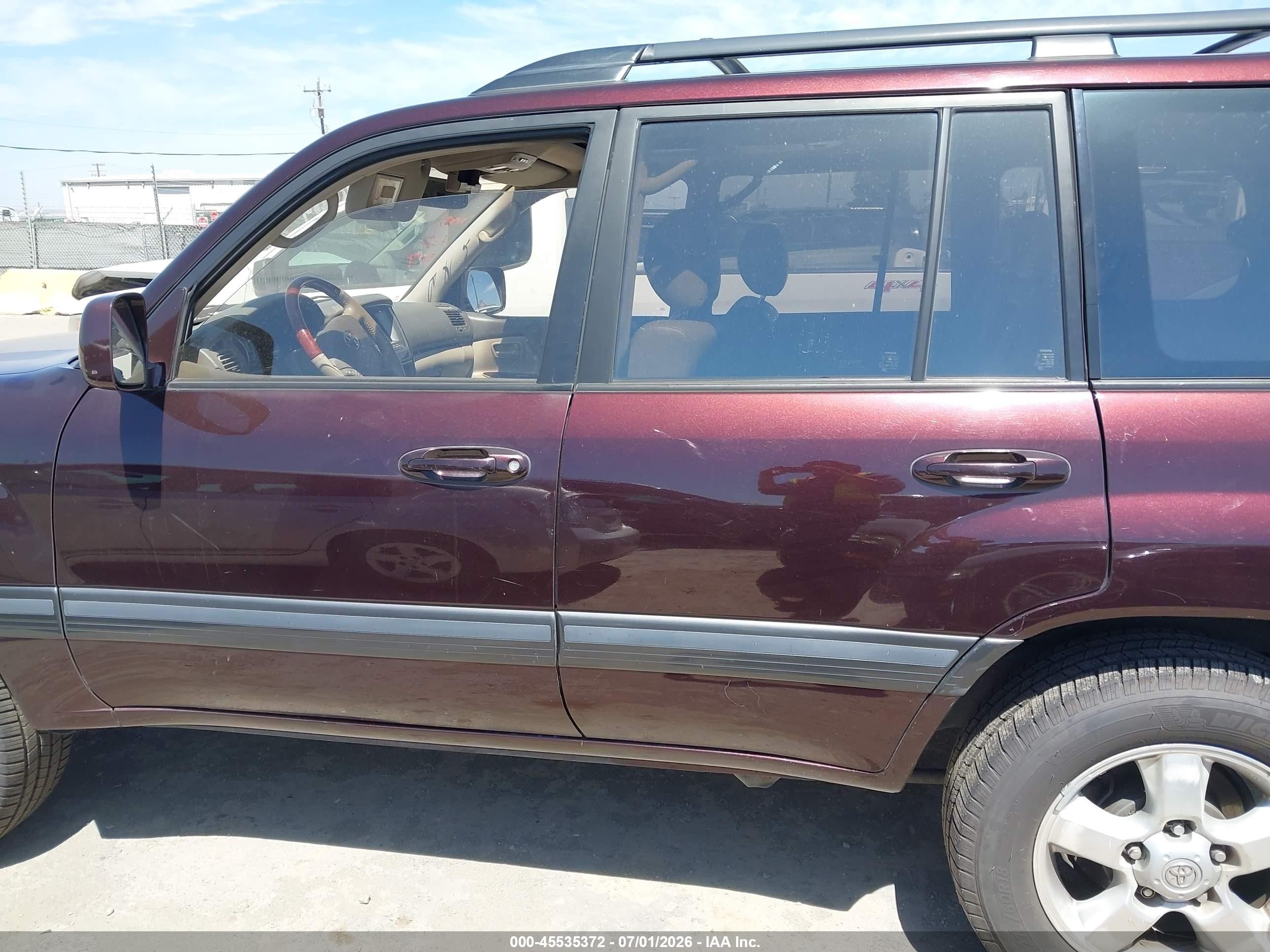 2003 Toyota Land Cruiser   Темно-бордовый vin: JTEHT05JX32040005