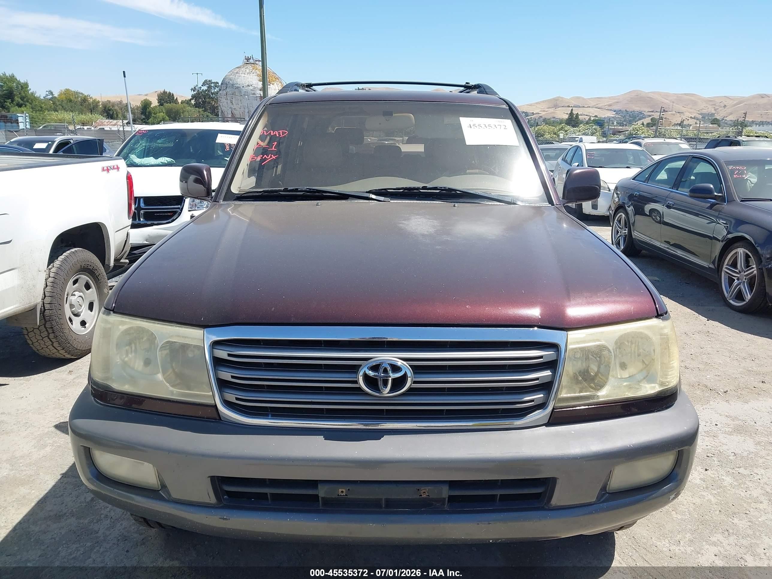2003 Toyota Land Cruiser   Темно-бордовый vin: JTEHT05JX32040005
