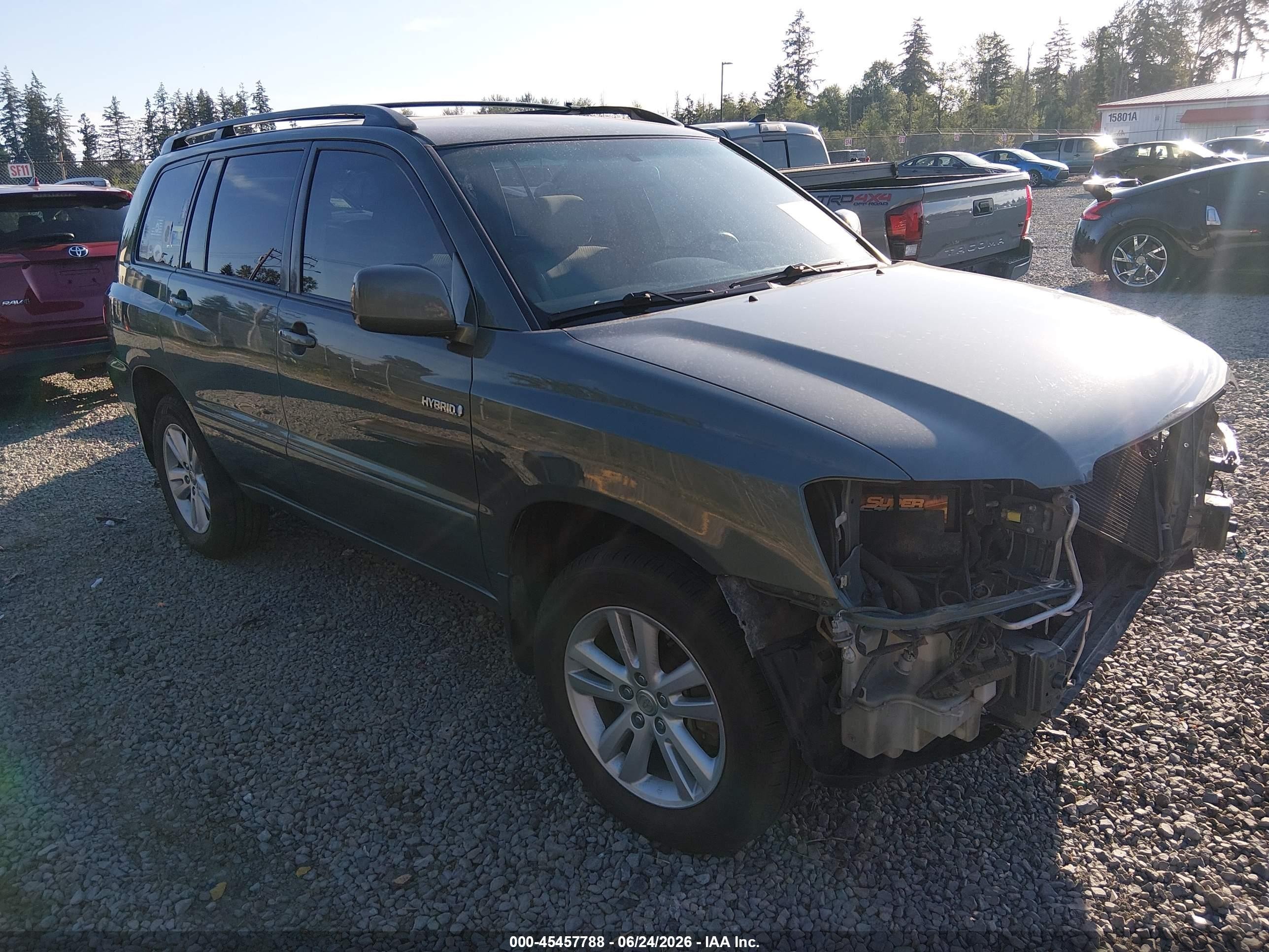 2007 Toyota Highlander Hybrid V6 Green vin: JTEHW21A570040357