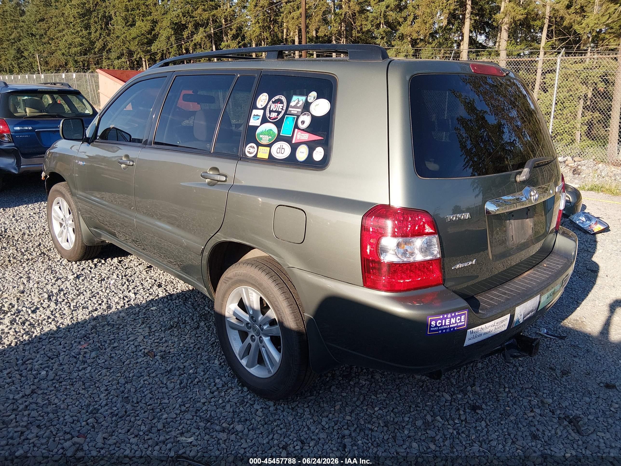 2007 Toyota Highlander Hybrid V6 Green vin: JTEHW21A570040357