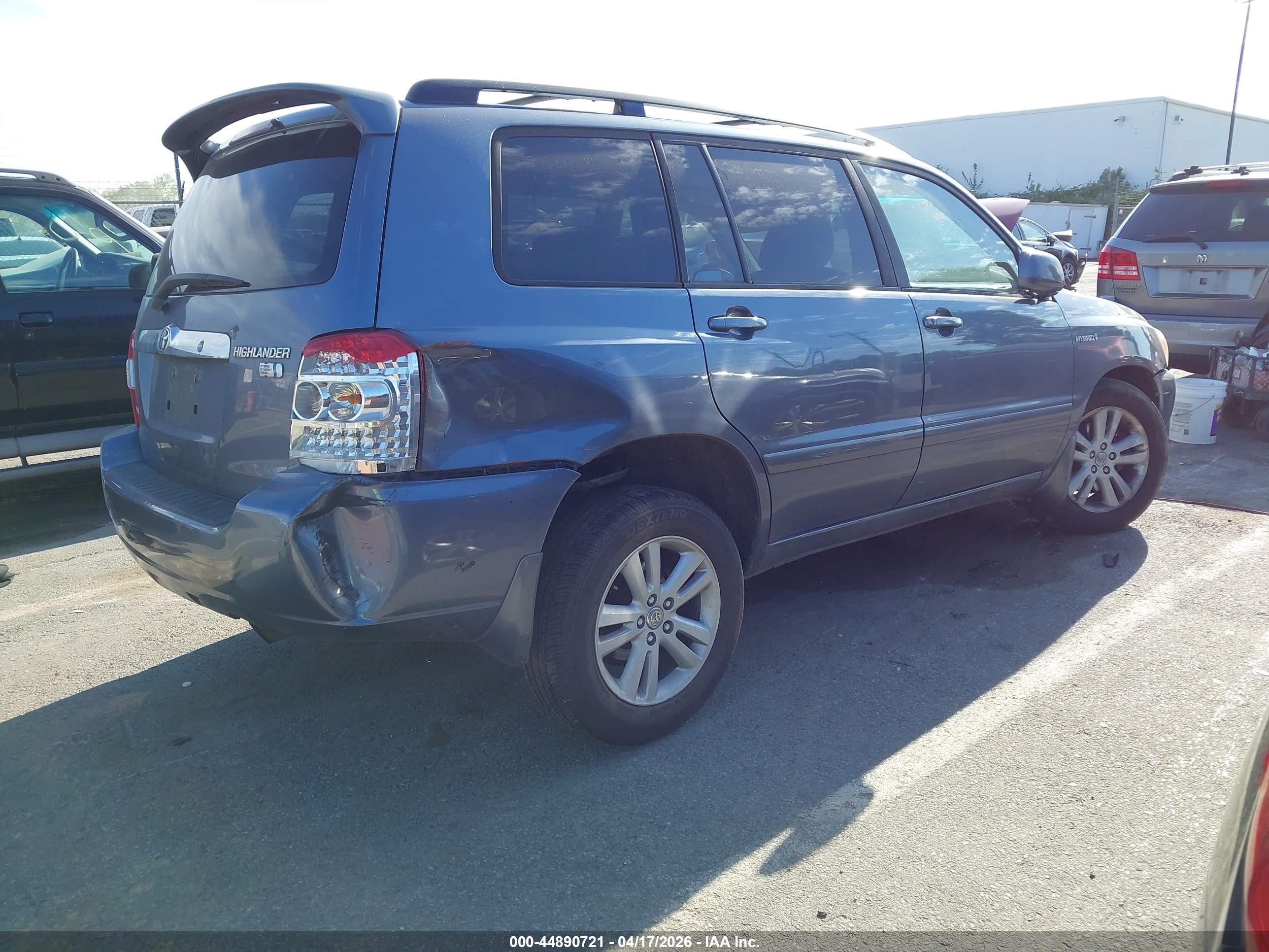 2007 Toyota Highlander Hybrid V6 Light Blue vin: JTEHW21A870045682