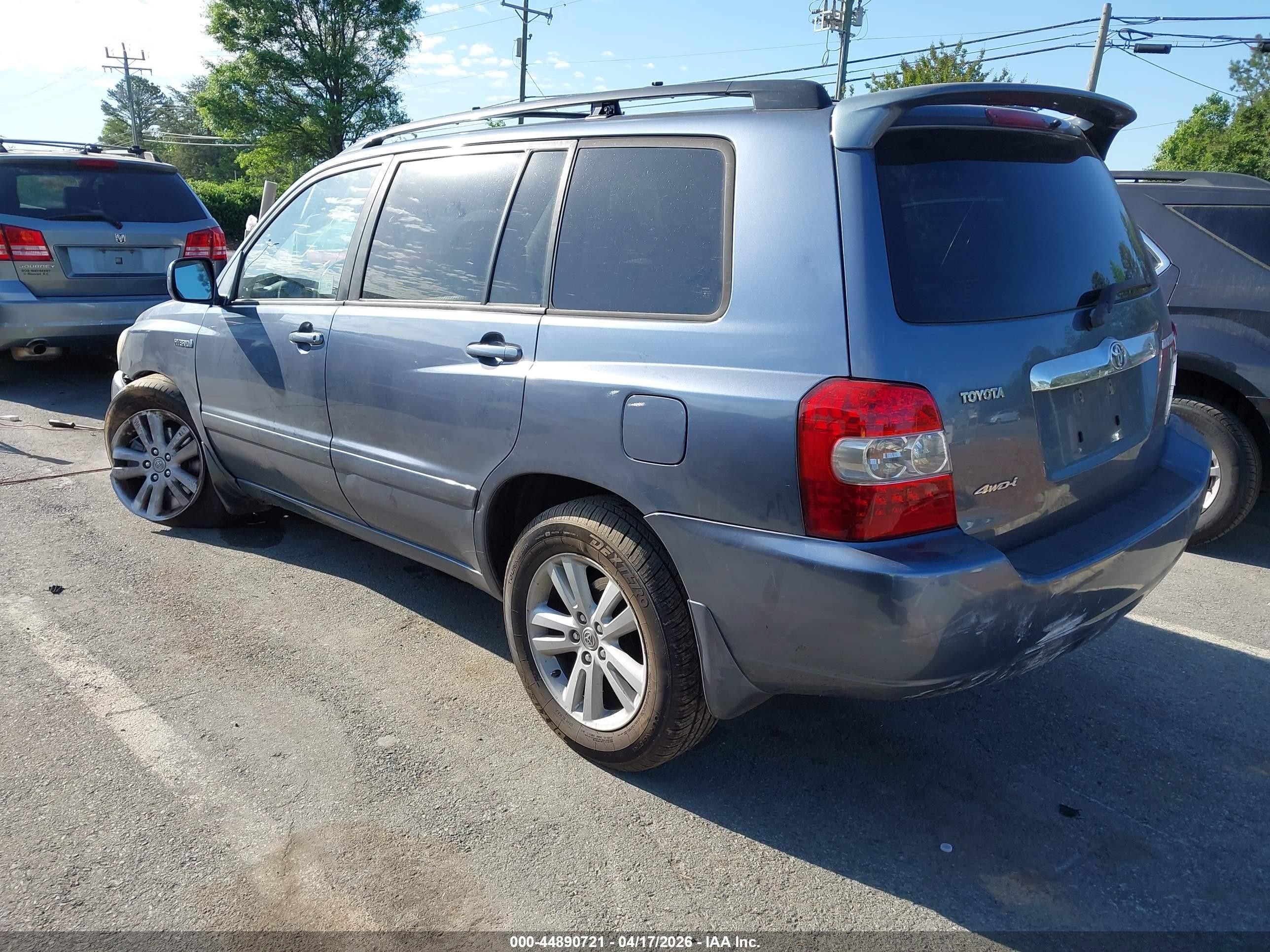 2007 Toyota Highlander Hybrid V6 Light Blue vin: JTEHW21A870045682