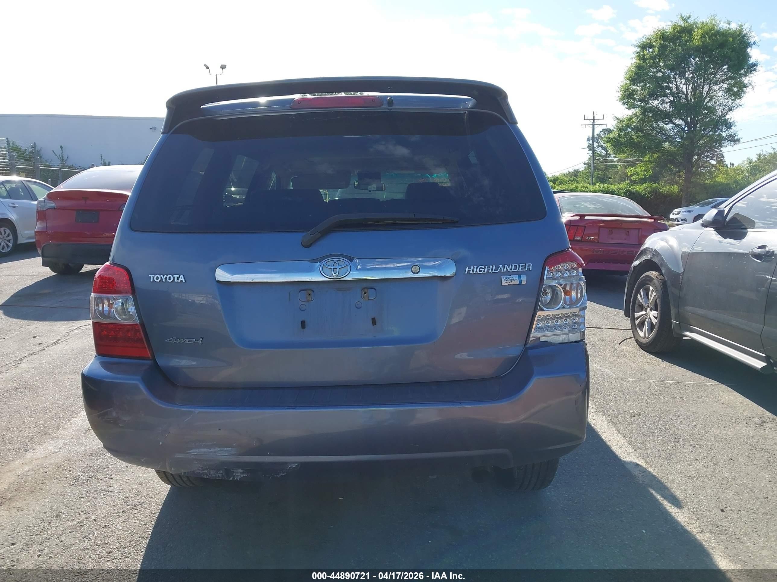 2007 Toyota Highlander Hybrid V6 Light Blue vin: JTEHW21A870045682