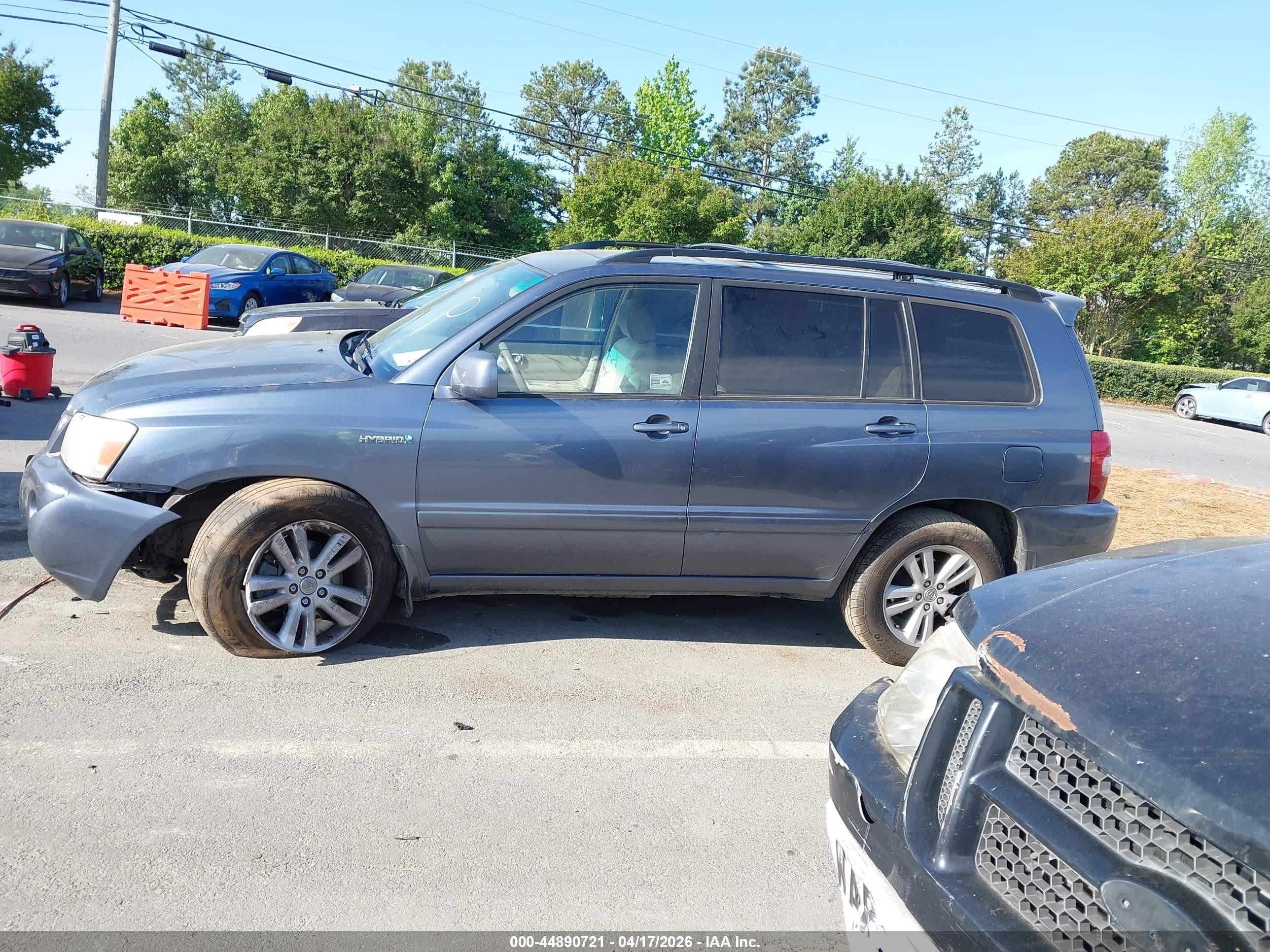 2007 Toyota Highlander Hybrid V6 Light Blue vin: JTEHW21A870045682