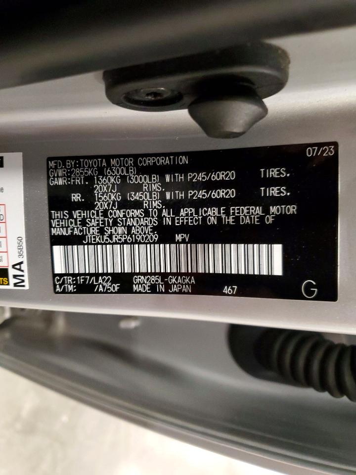 2023 Toyota 4runner Limited Серебряный vin: JTEKU5JR5P6190209