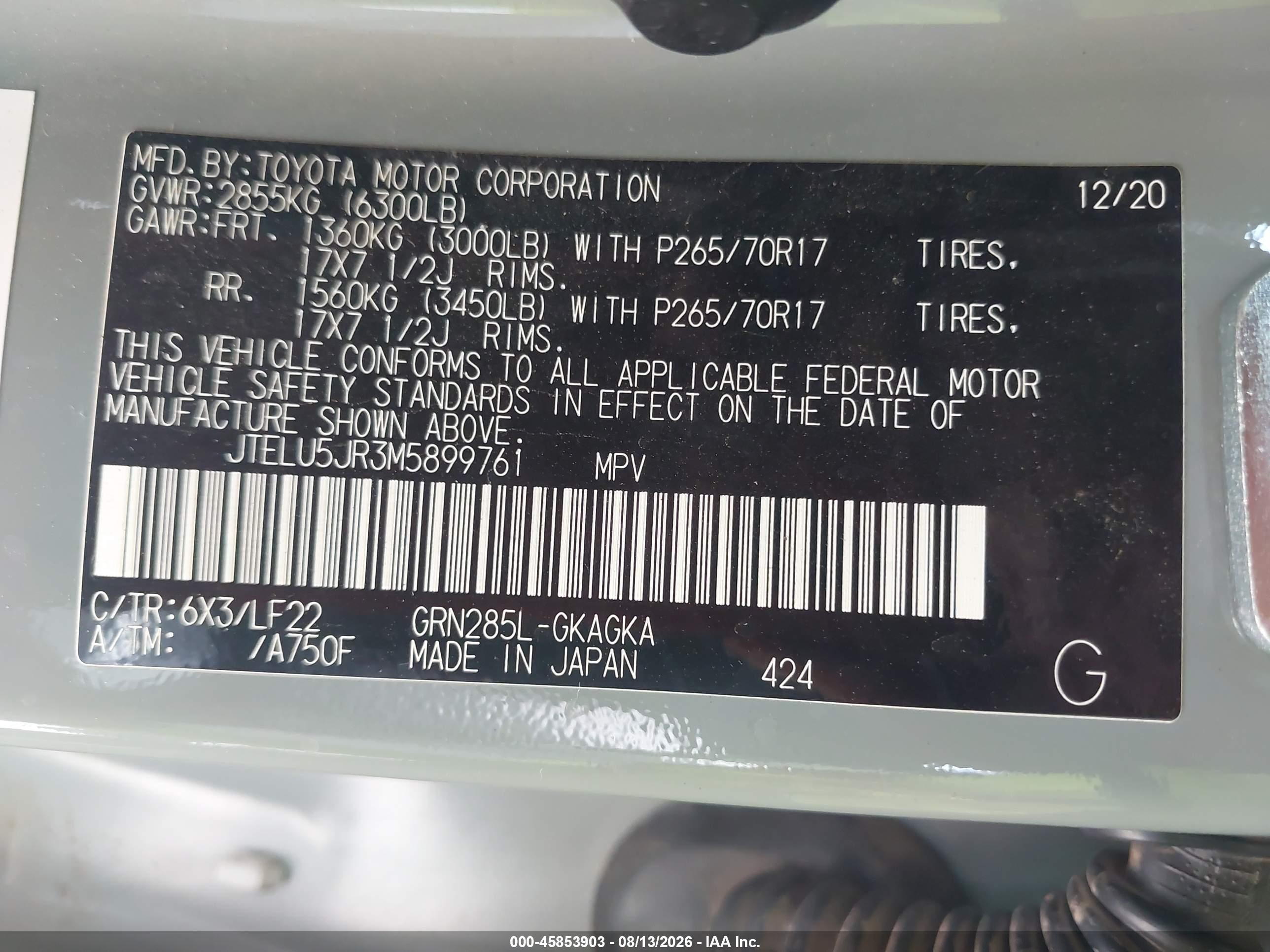 2021 Toyota 4runner Trd Pro Gray vin: JTELU5JR3M5899761