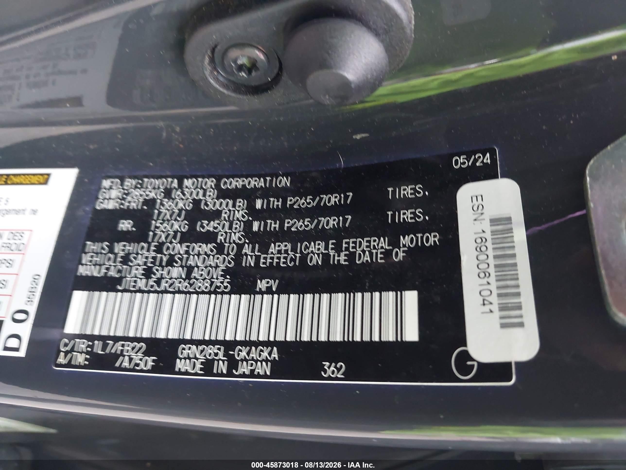 2024 Toyota 4runner Sr5 Gray vin: JTEMU5JR2R6288755