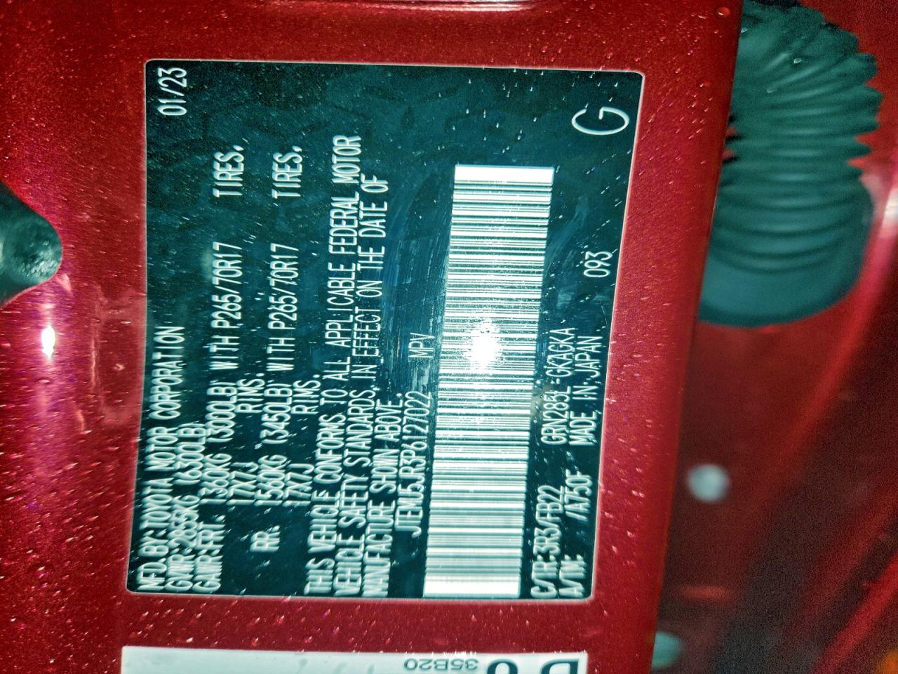 2023 Toyota 4runner Se Red vin: JTEMU5JR3P6127022