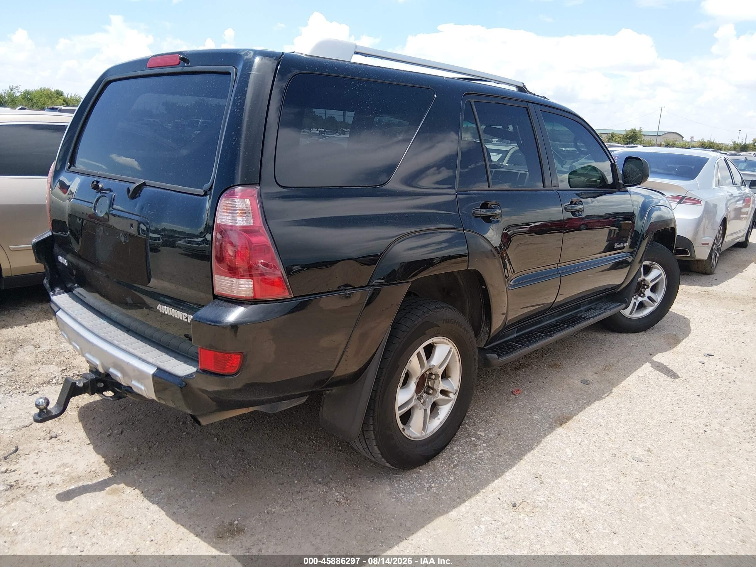 2004 Toyota 4runner Sr5 Sport V8 Black vin: JTEZT14R248003658