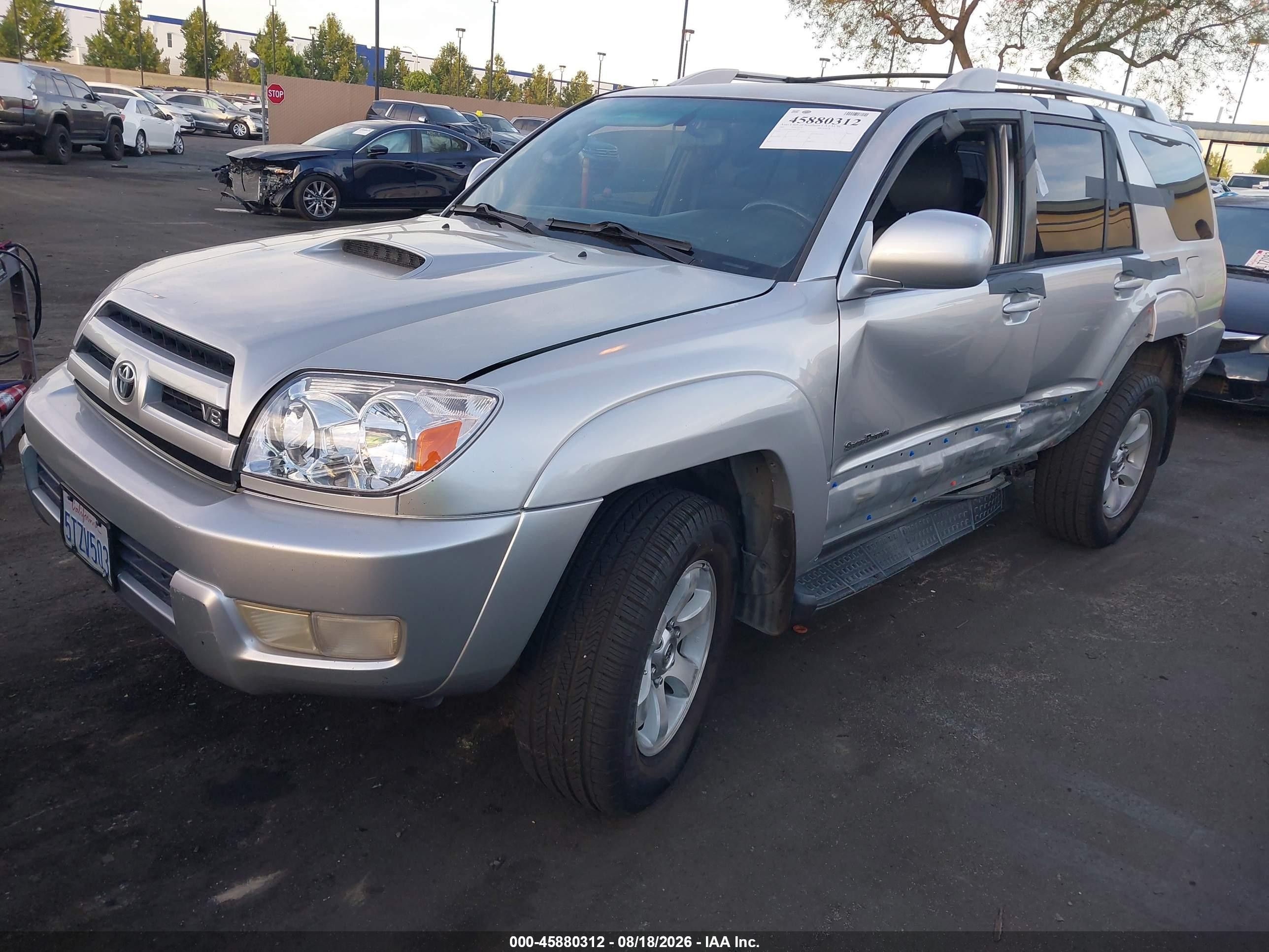 2005 Toyota 4runner Sr5 Sport V8 Silver vin: JTEZT14R258007744