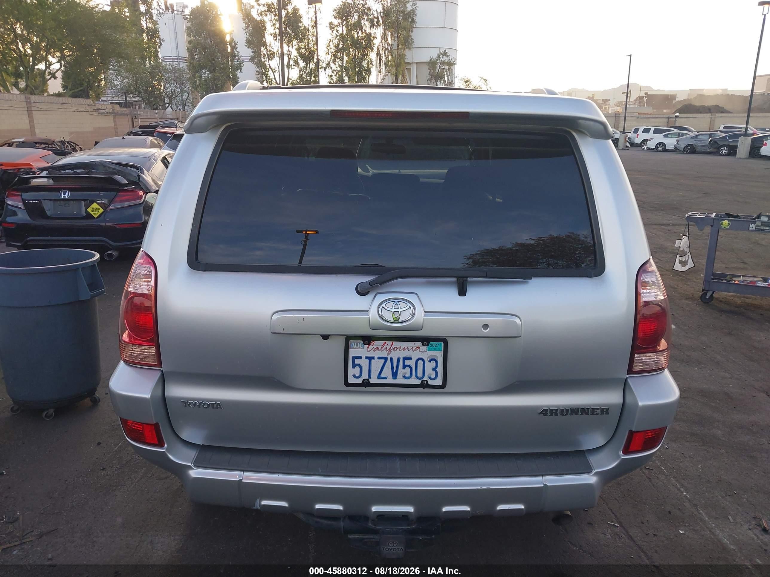 2005 Toyota 4runner Sr5 Sport V8 Silver vin: JTEZT14R258007744