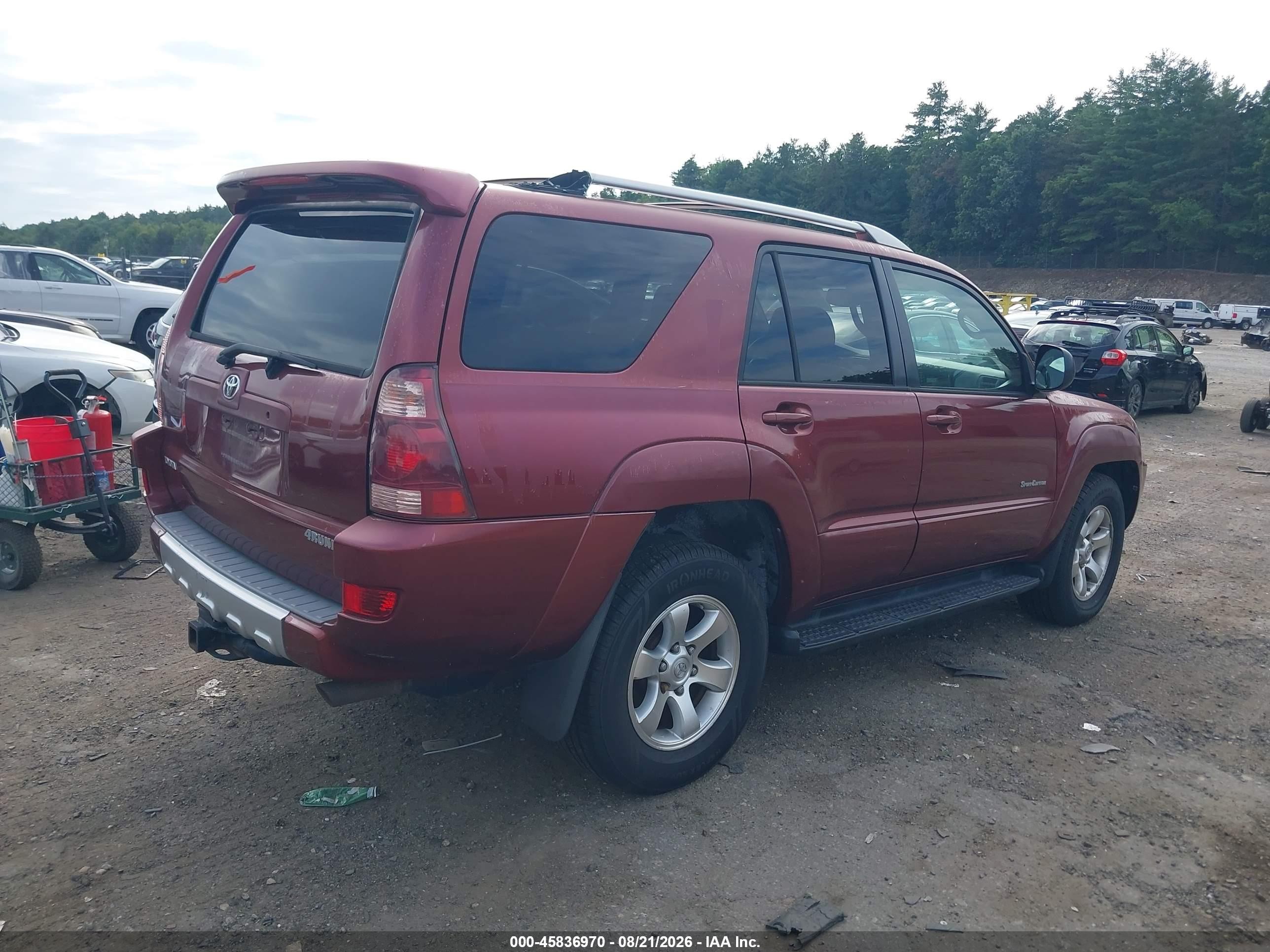 2005 Toyota 4runner Sr5 Sport V8 Red vin: JTEZT14RX58007698