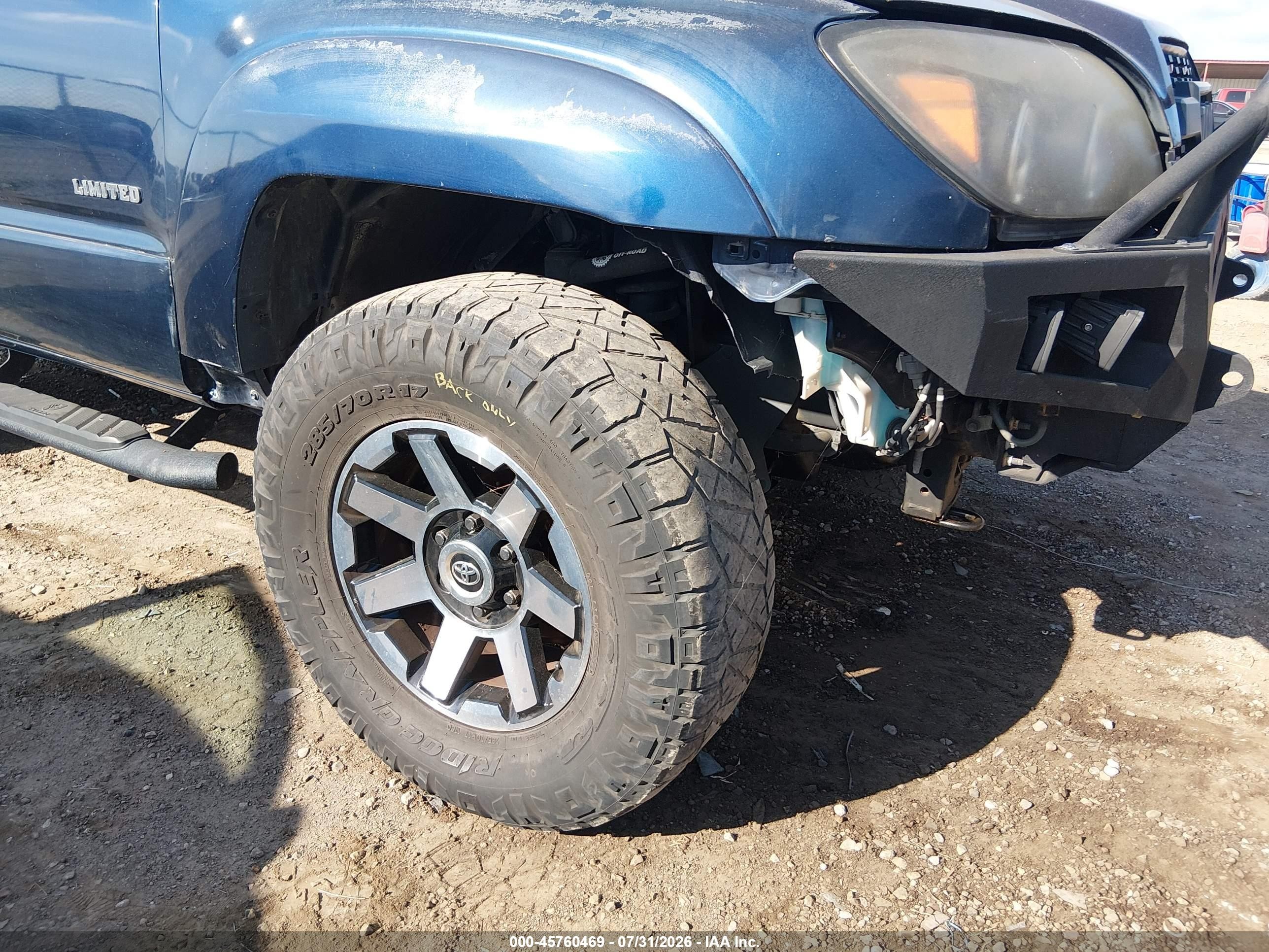 2005 Toyota 4runner Limited V8 Blue vin: JTEZT17R658007595