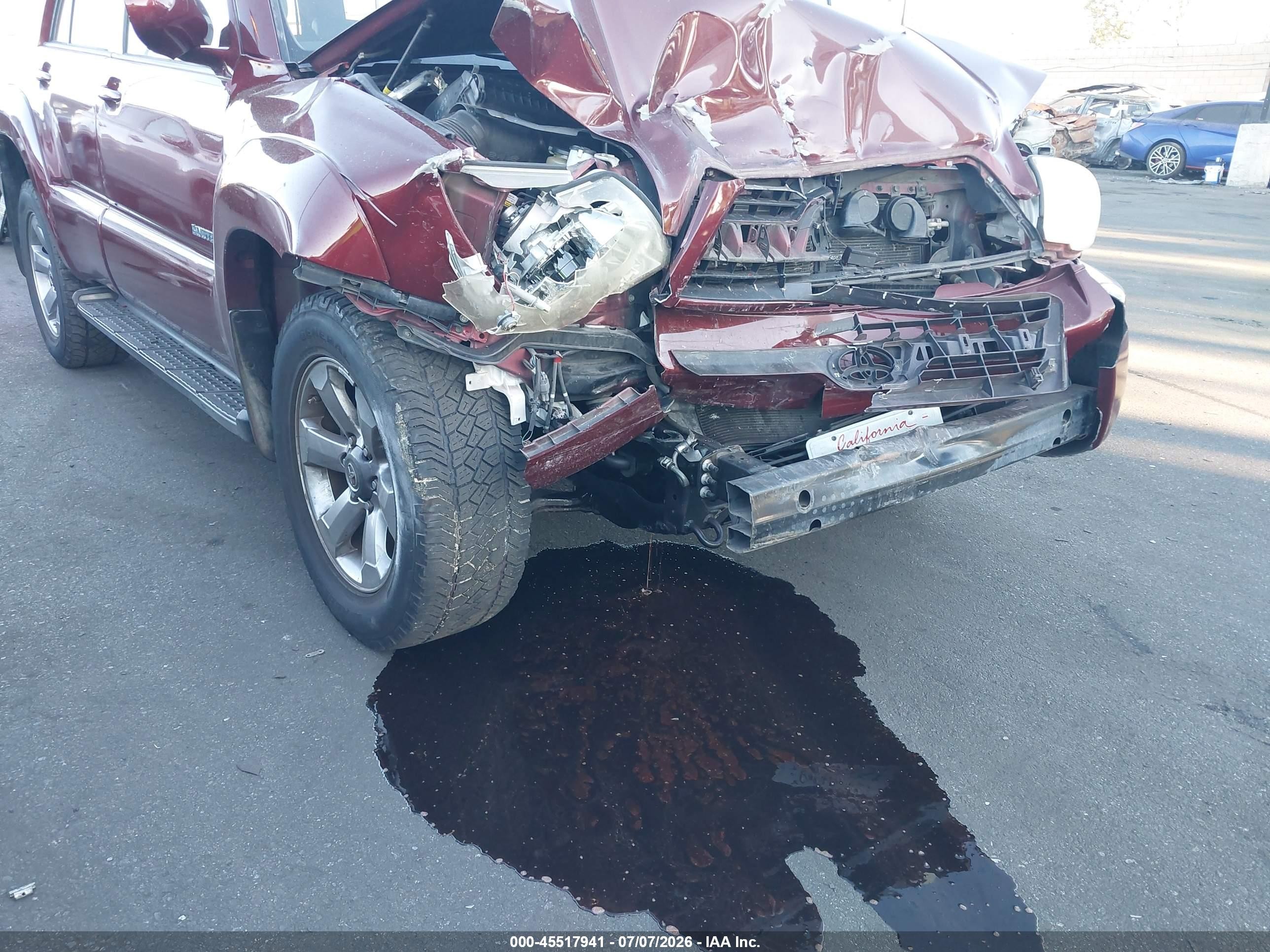 2006 Toyota 4runner Limited V8 Burgundy vin: JTEZT17R668010322