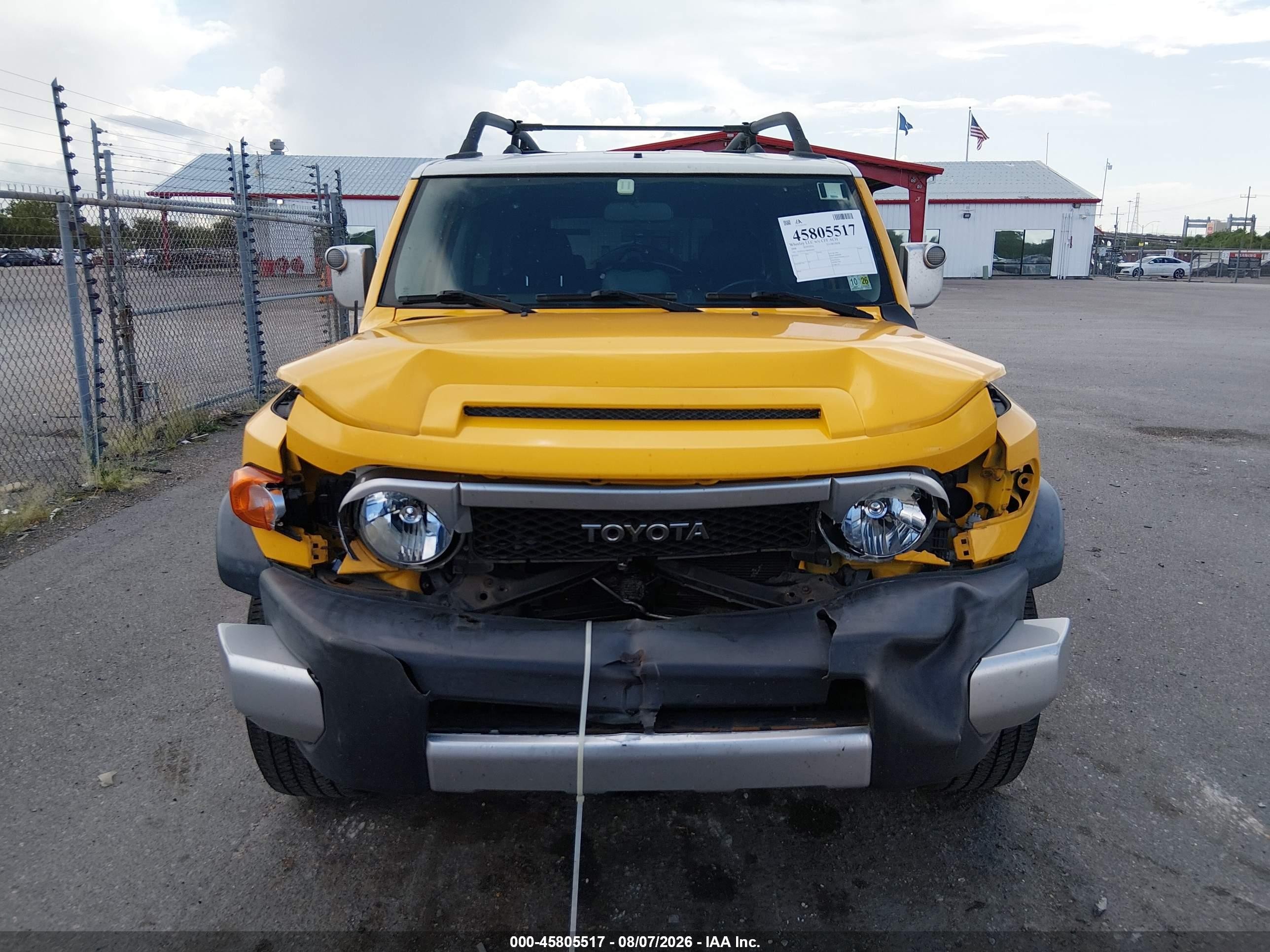 2008 Toyota Fj Cruiser   Yellow vin: JTEZU11F38K001644