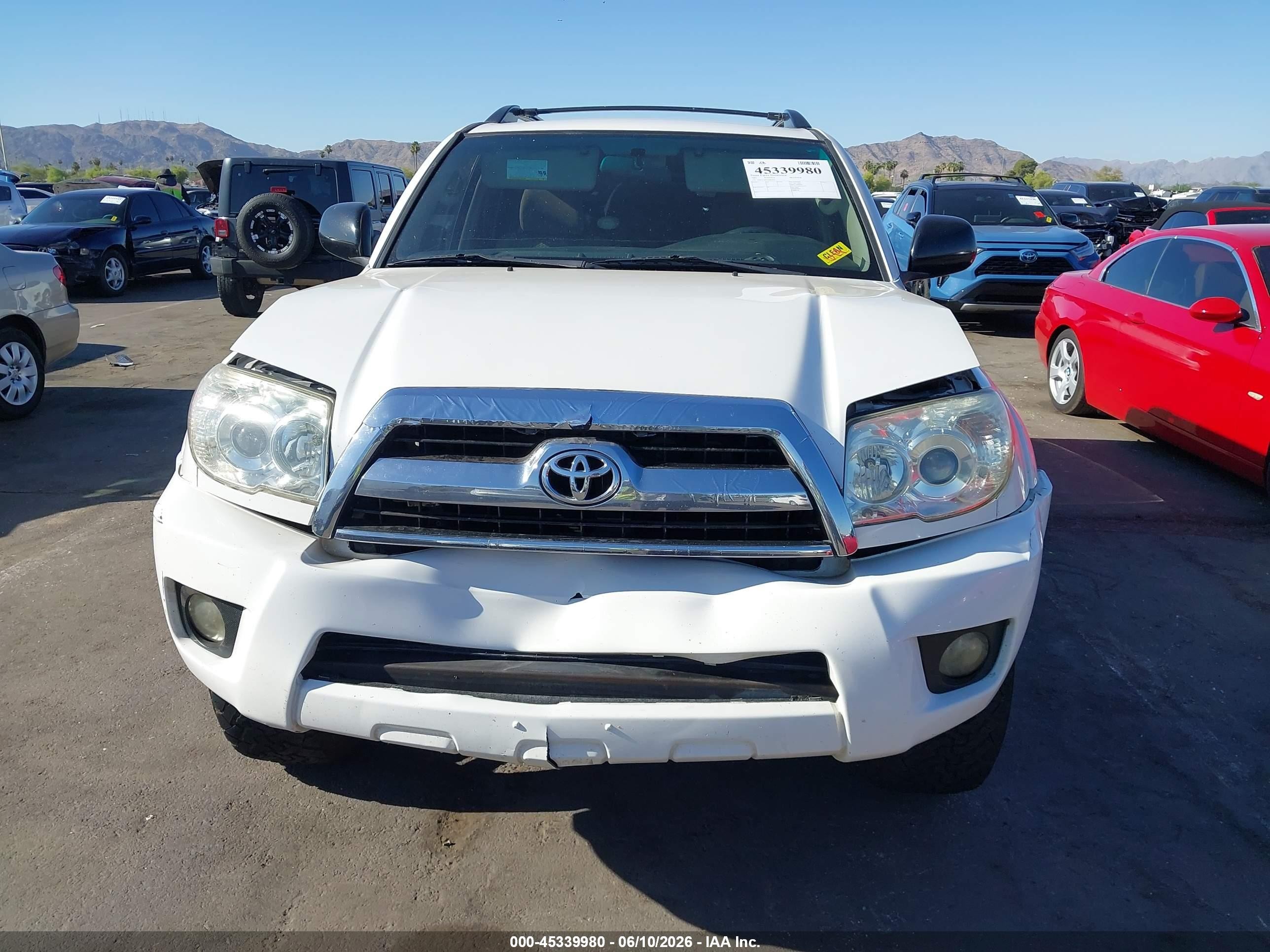 2007 Toyota 4runner Sr5 V6 White vin: JTEZU14R070084563