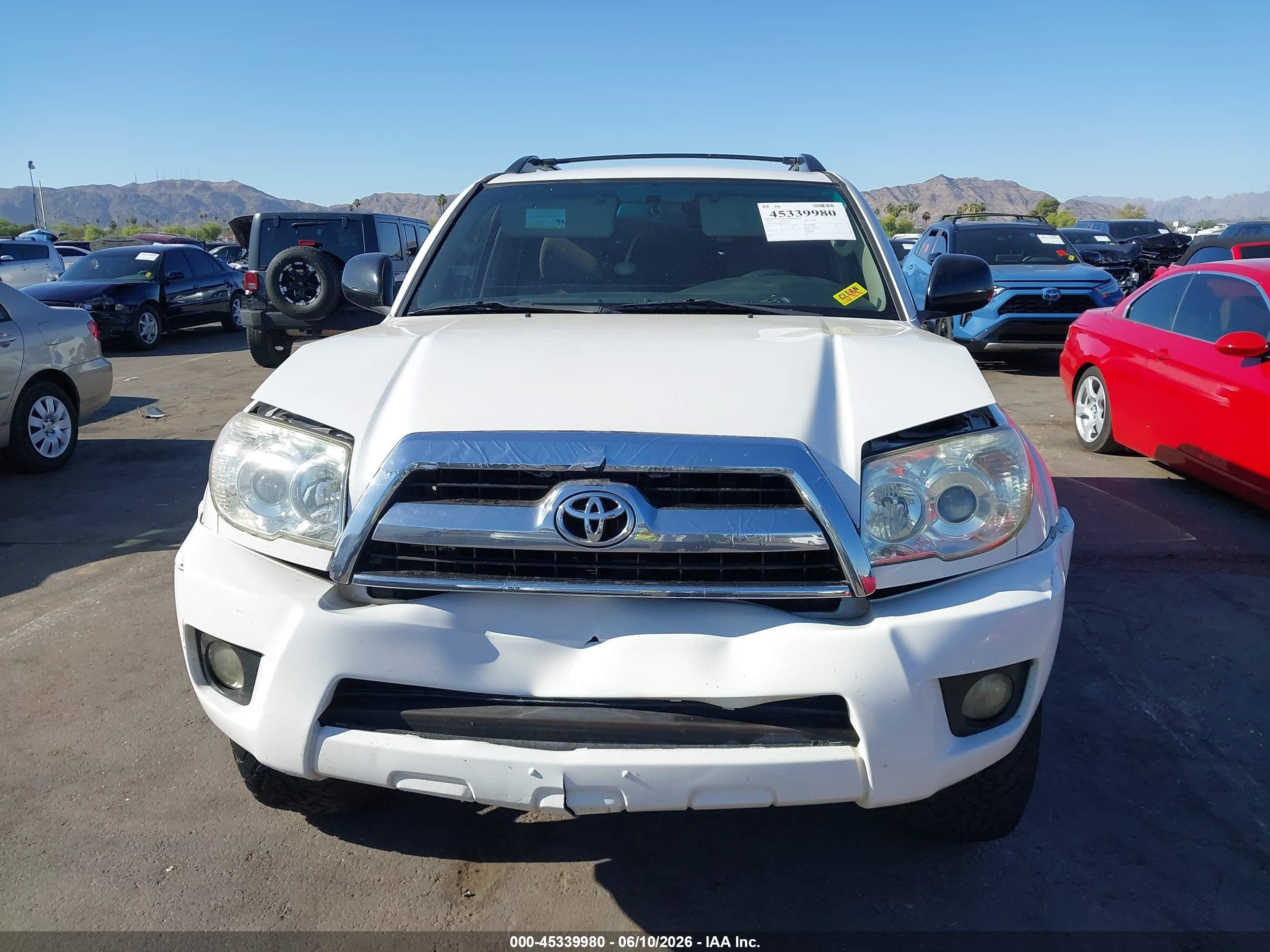 2007 Toyota 4runner Sr5 V6 White vin: JTEZU14R070084563