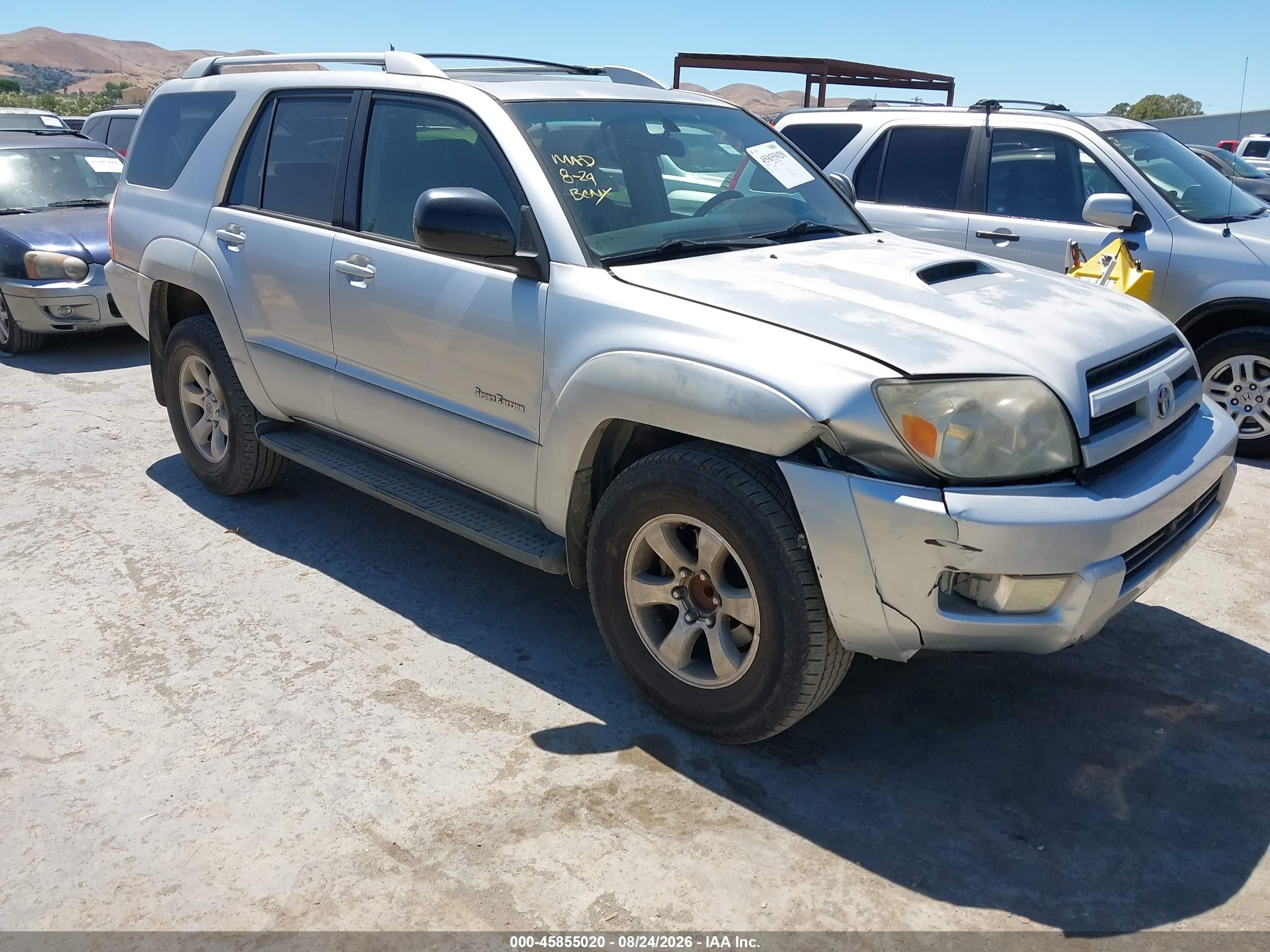 2005 Toyota 4runner Sr5 Sport V6 Silver vin: JTEZU14R258037873