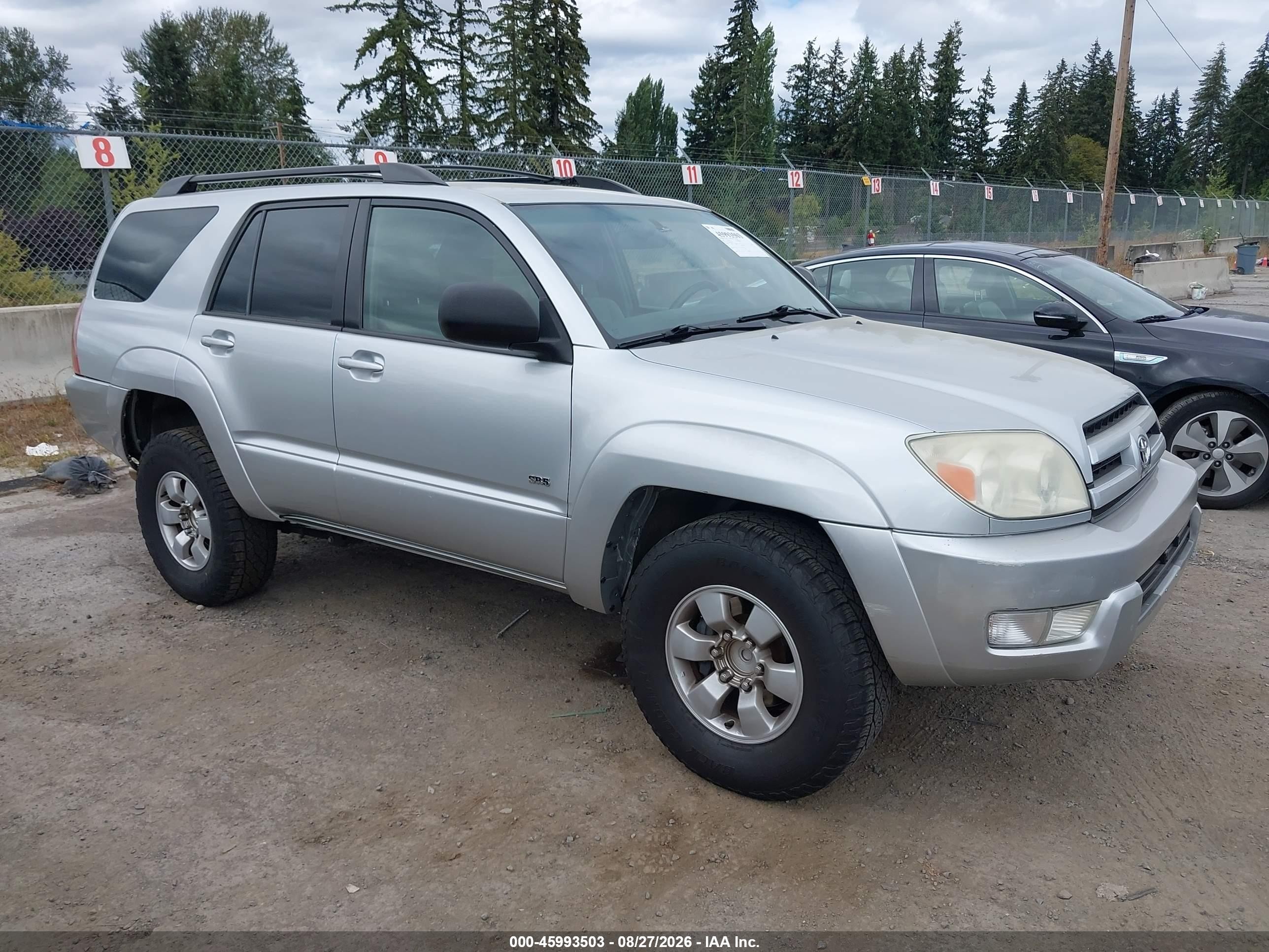 2003 Toyota 4runner Sr5 V6 Silver vin: JTEZU14R438005472