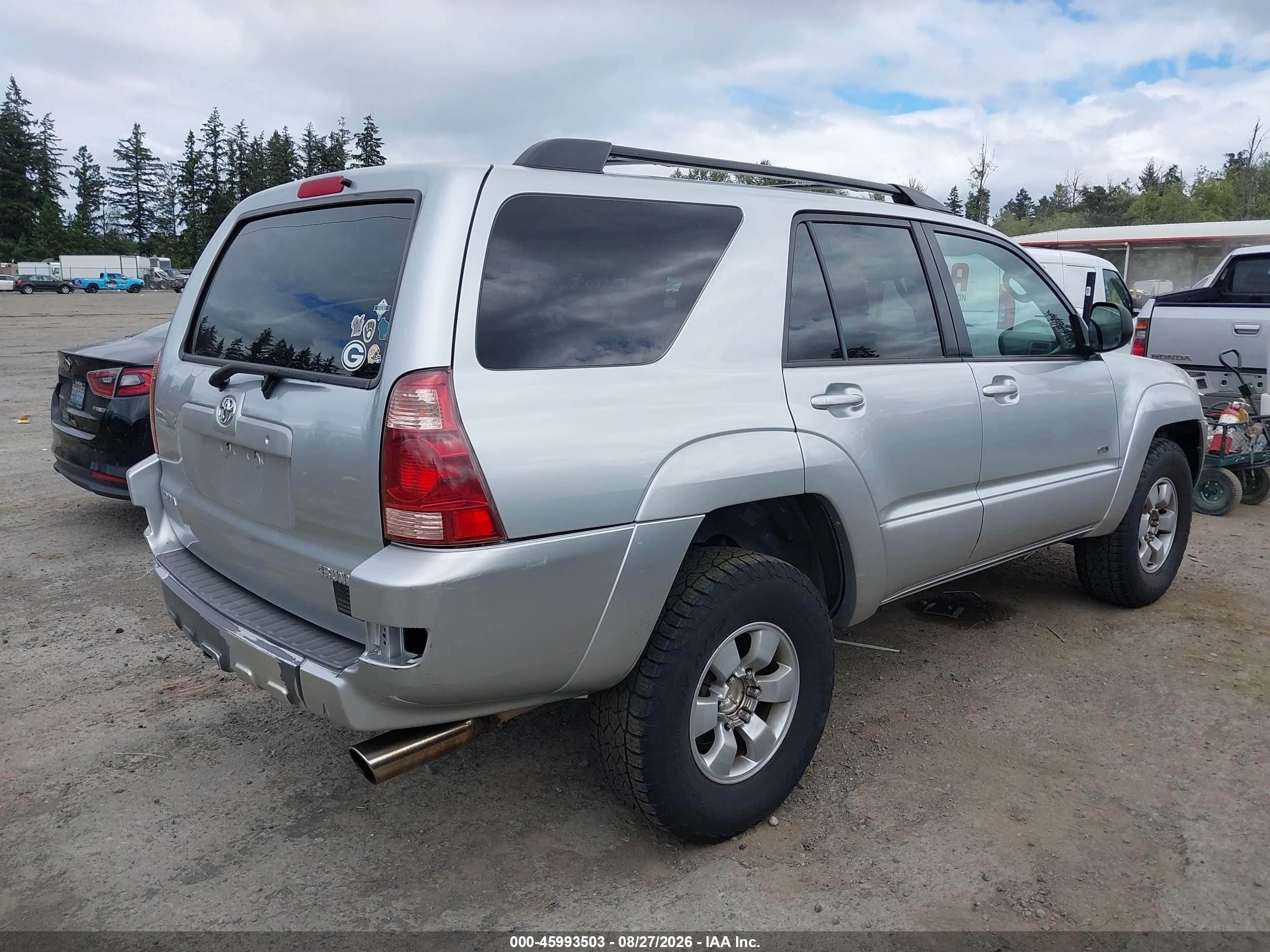 2003 Toyota 4runner Sr5 V6 Silver vin: JTEZU14R438005472