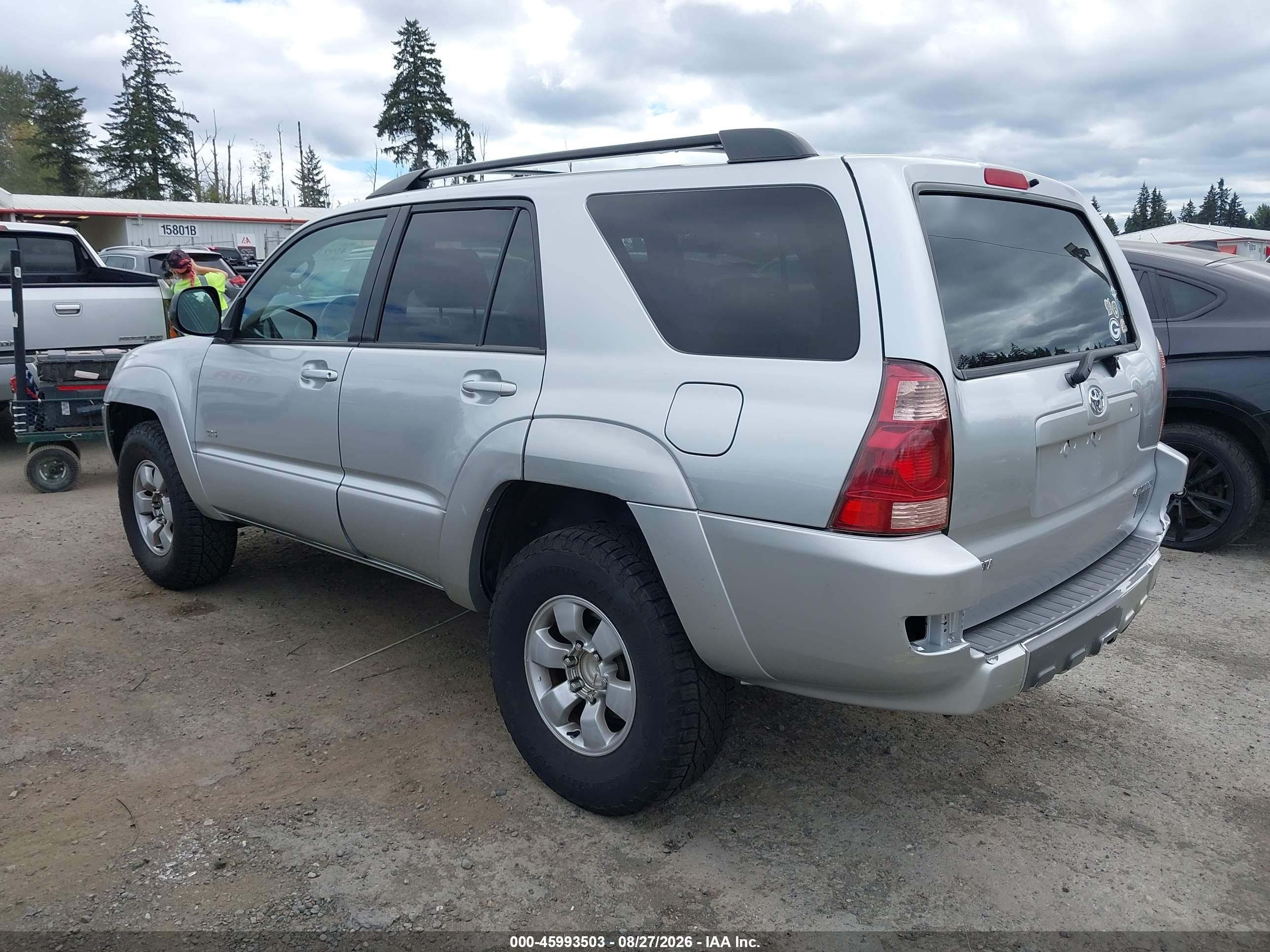 2003 Toyota 4runner Sr5 V6 Silver vin: JTEZU14R438005472