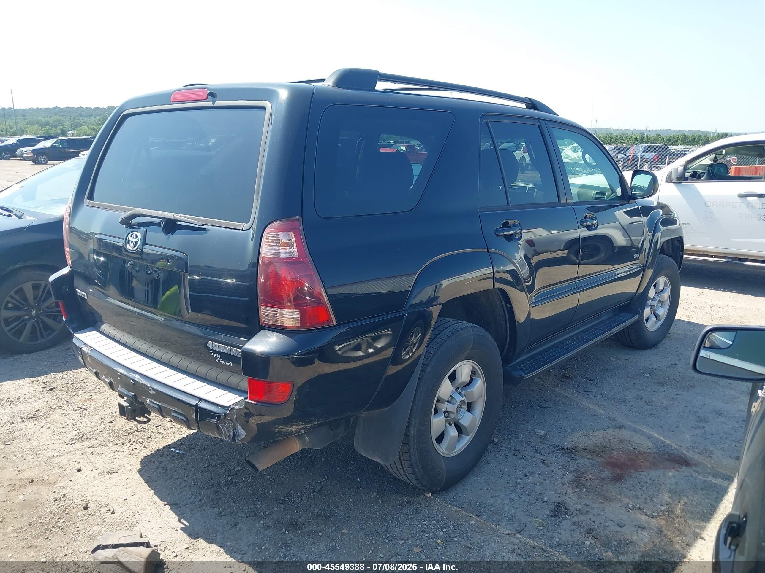 2005 Toyota 4runner Sr5 V6 Black vin: JTEZU14R450058822