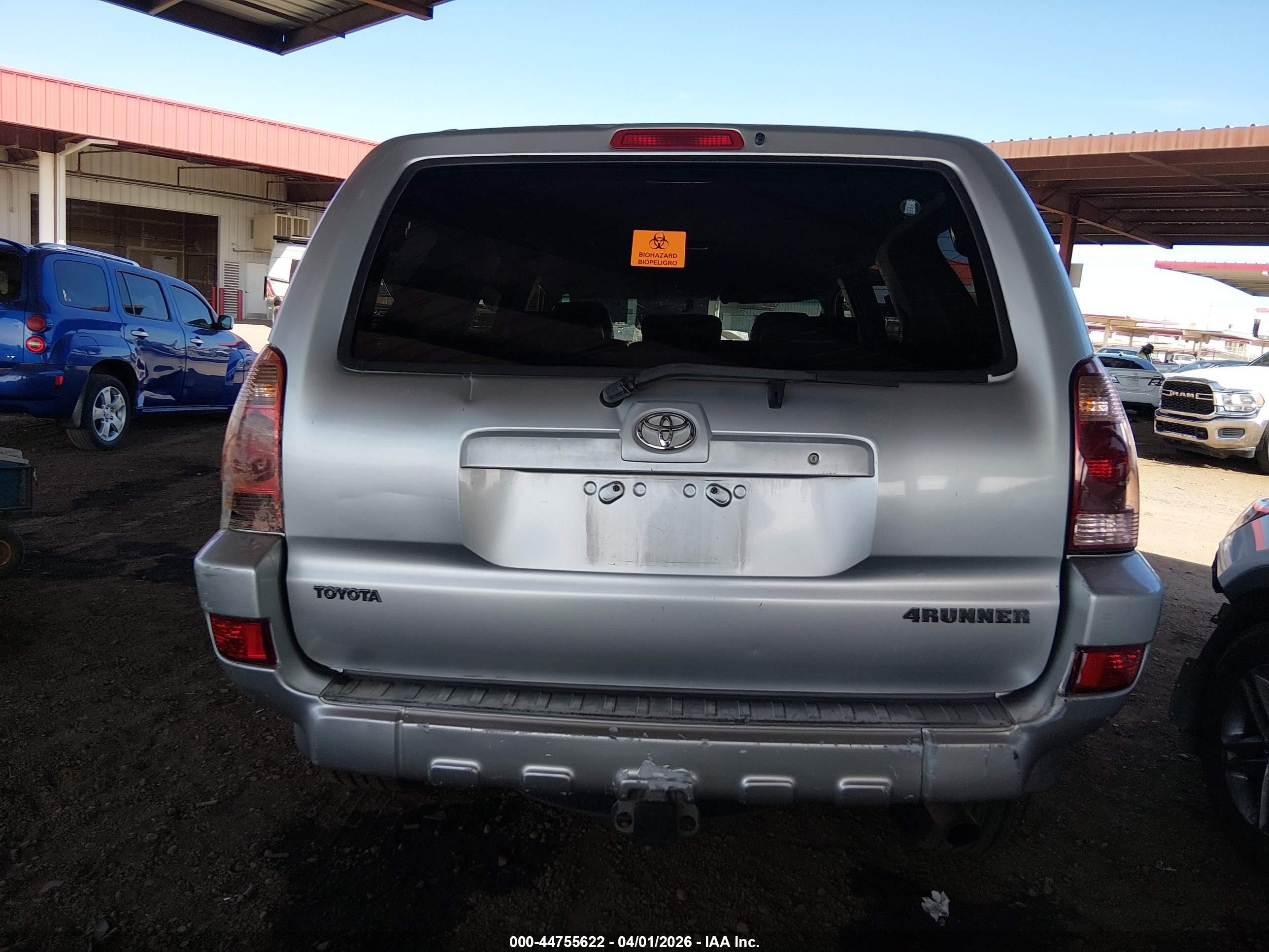 2003 Toyota 4runner Sr5 Sport V6 Silver vin: JTEZU14R538007988